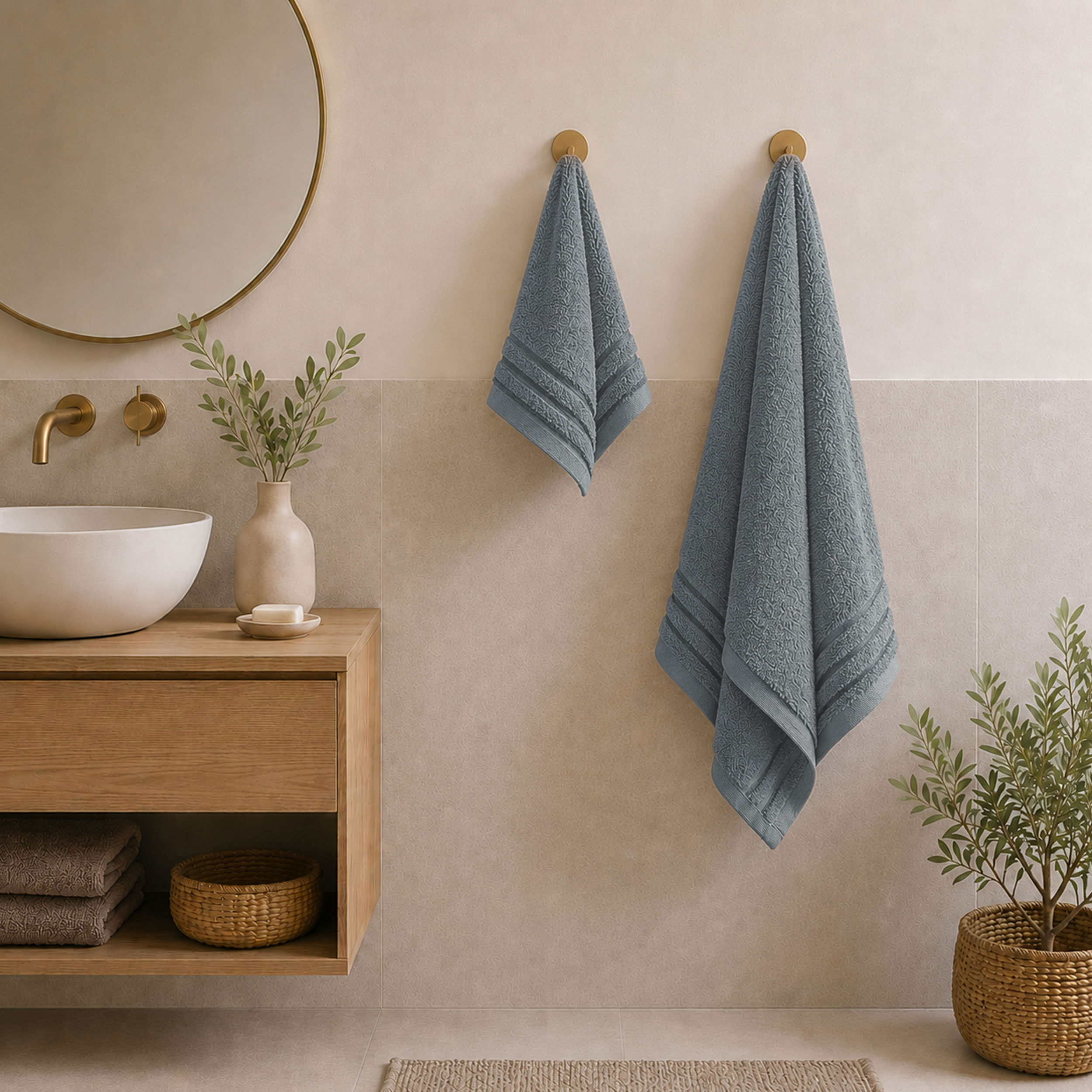 Grey Bathroom, Face and Guest Towel Set Image