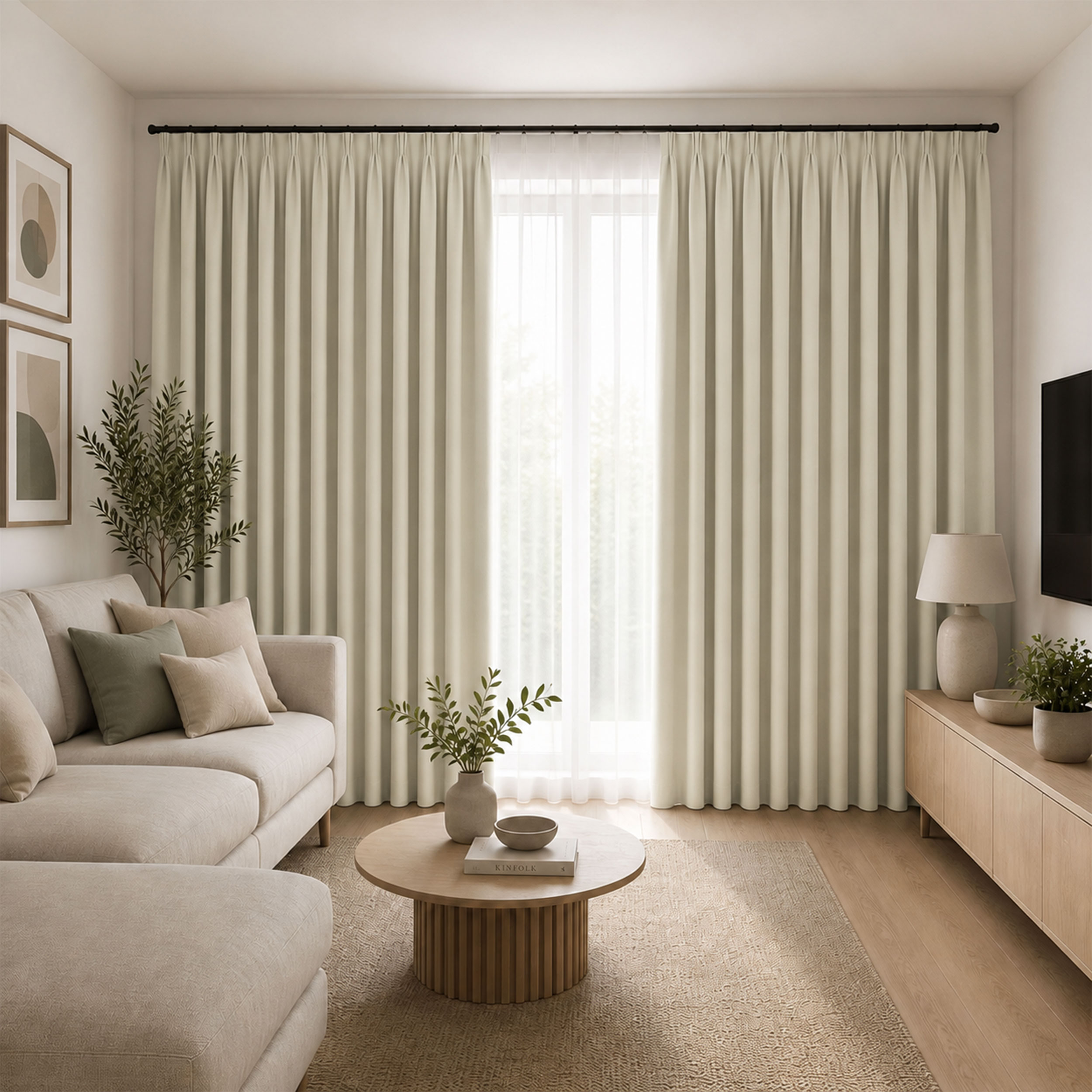 Curtain Fabric Dark 100% Linen Oscurante Image