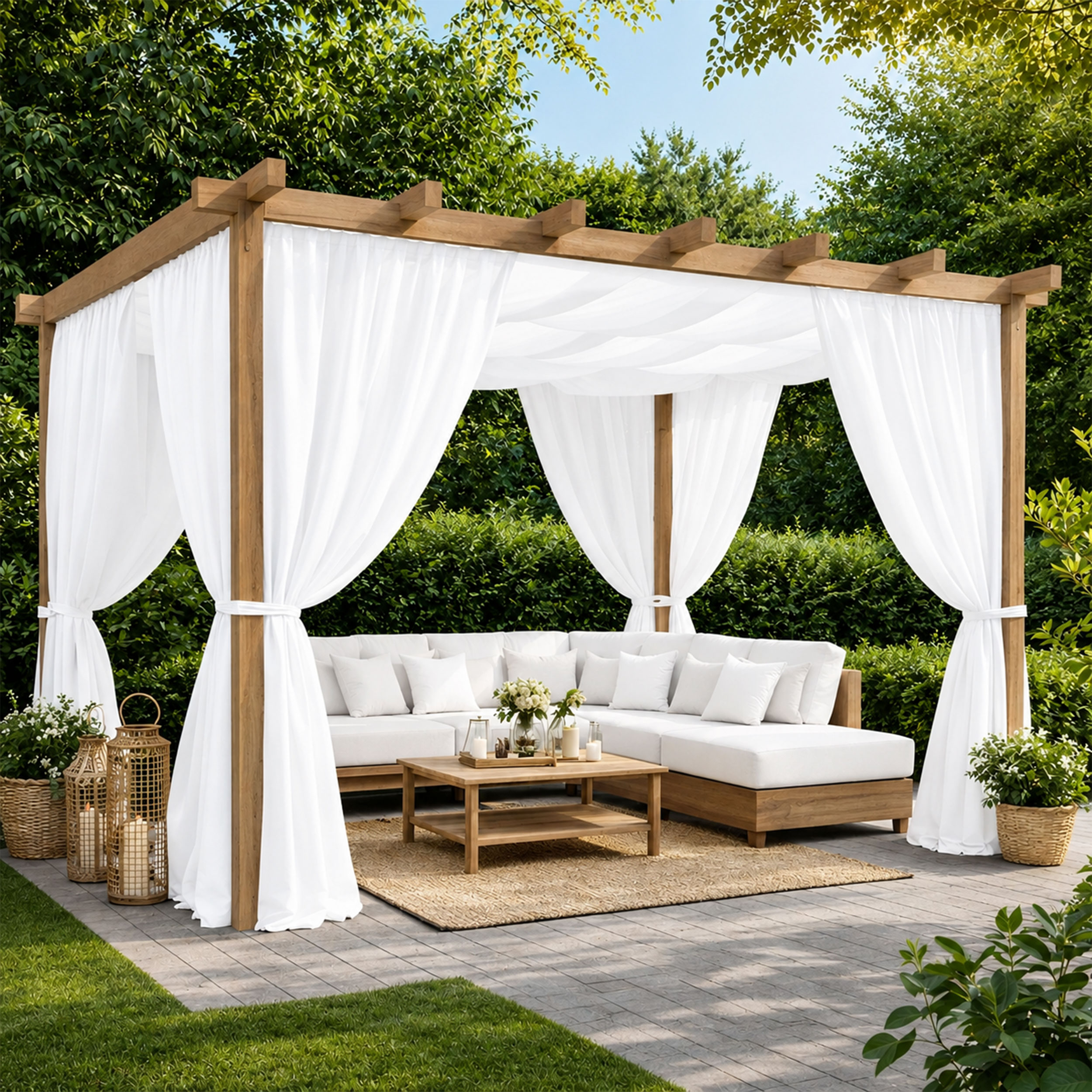 Natural Pergola Awning Fabric Image