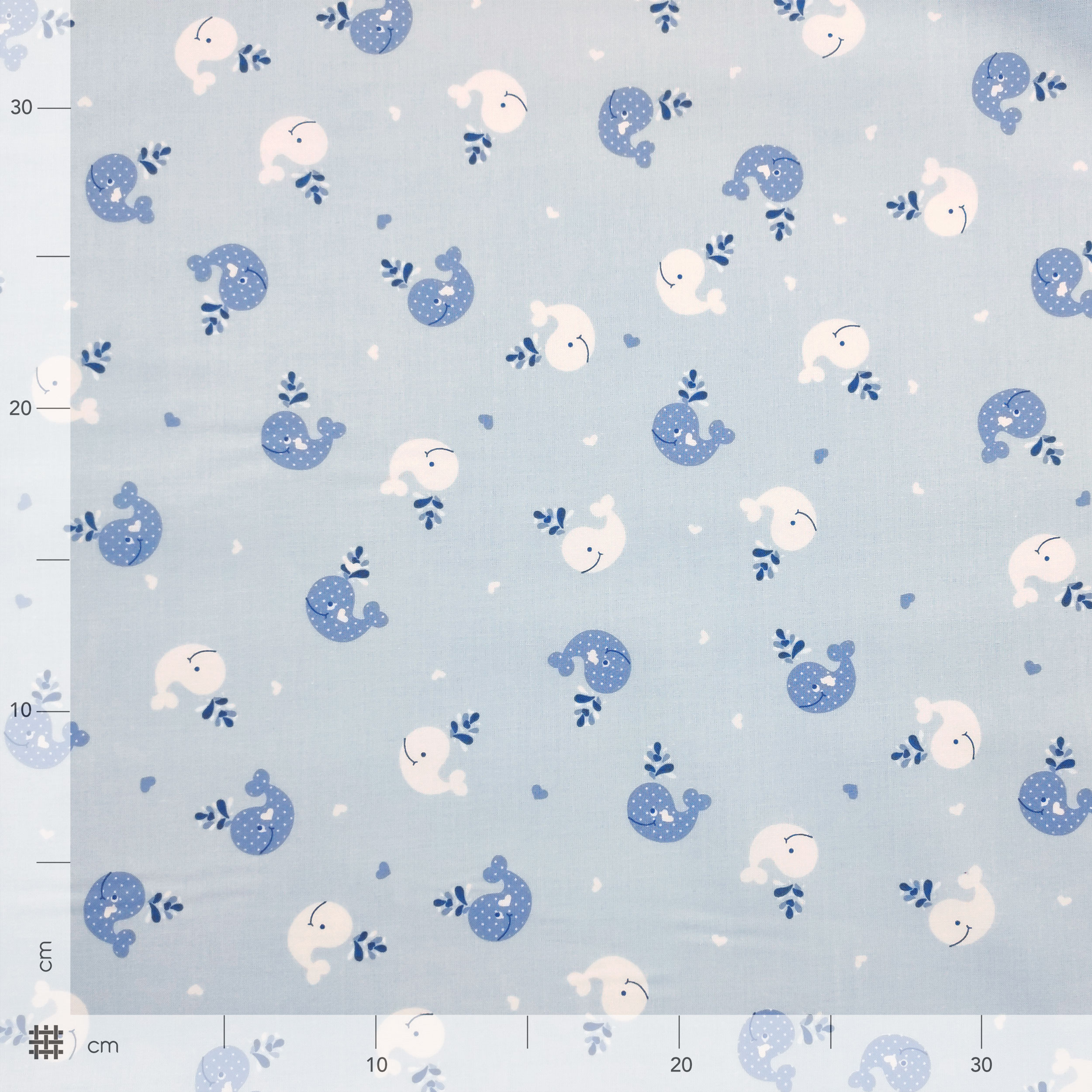 Cotton Whales Celeste Background