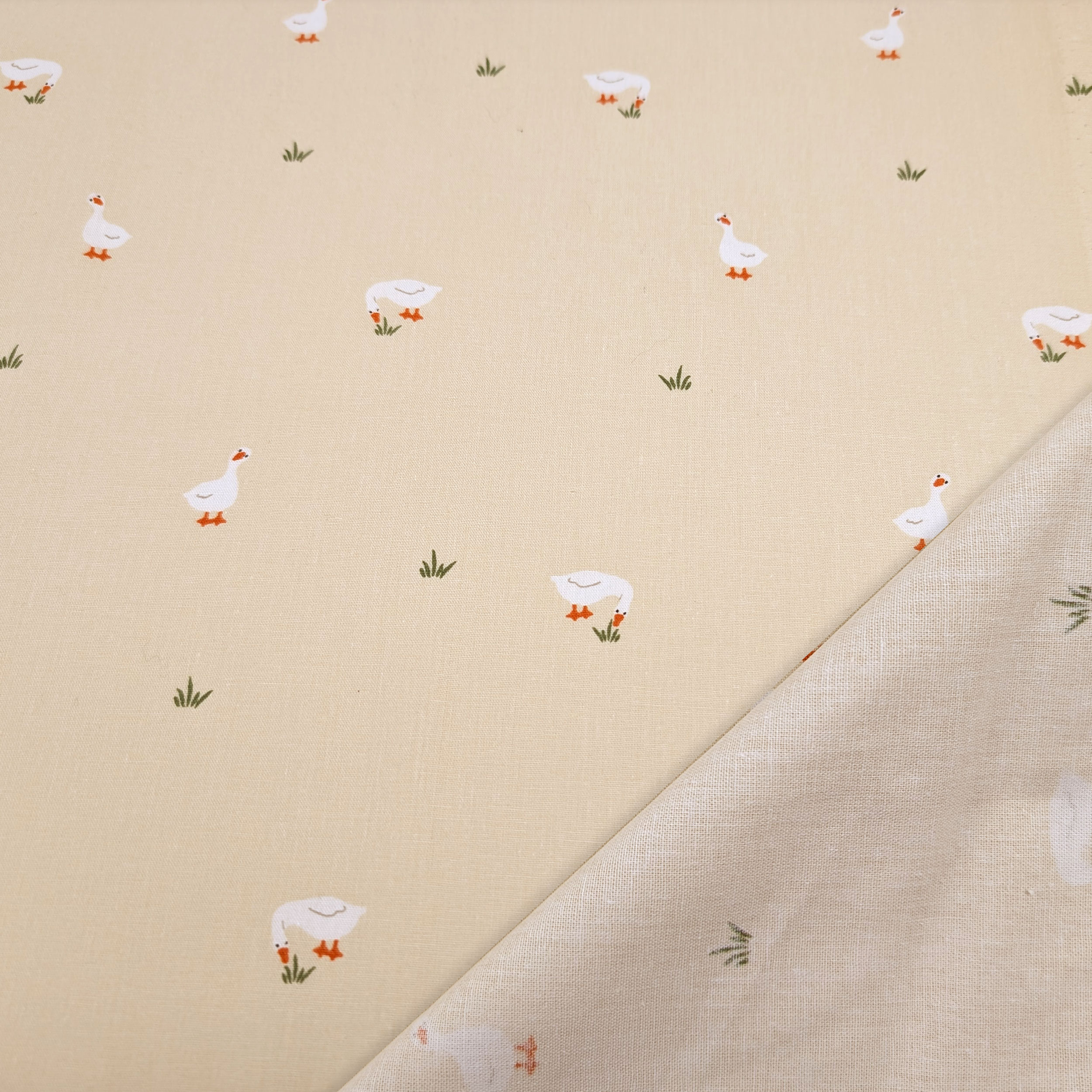 Cotton Poplin with Sweet Geese