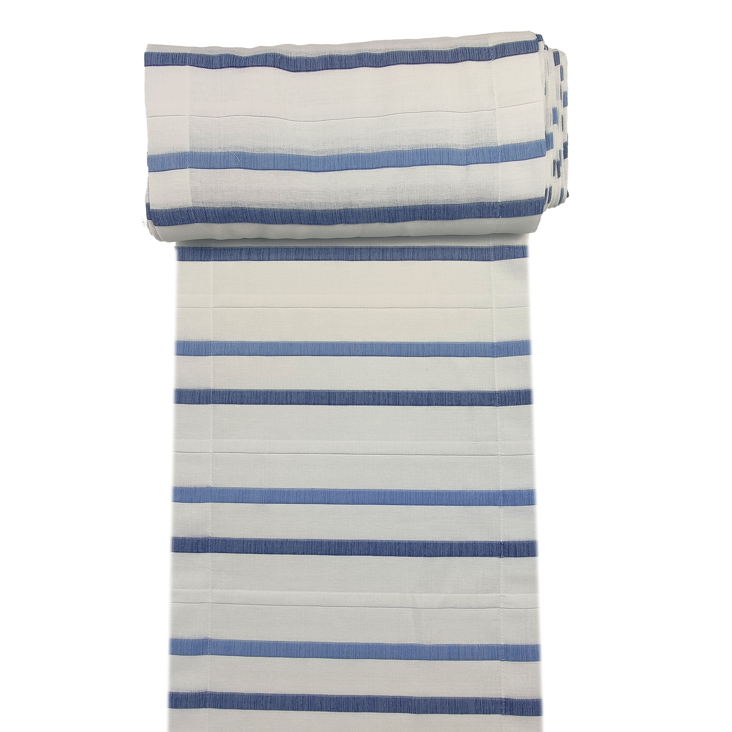 Curtain Fabric Blue Steccato Effect