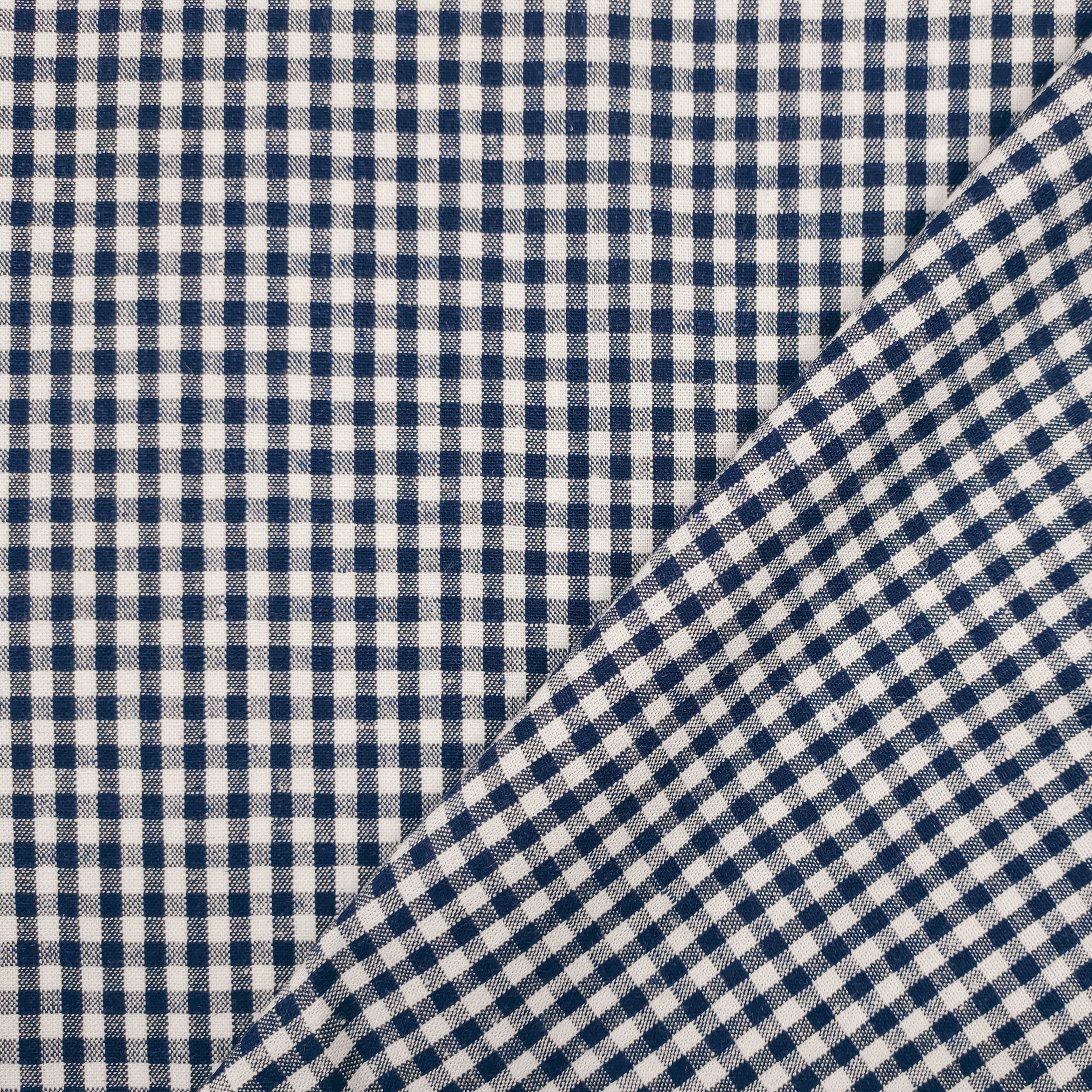 Linen Blend Blue Gingham Image
