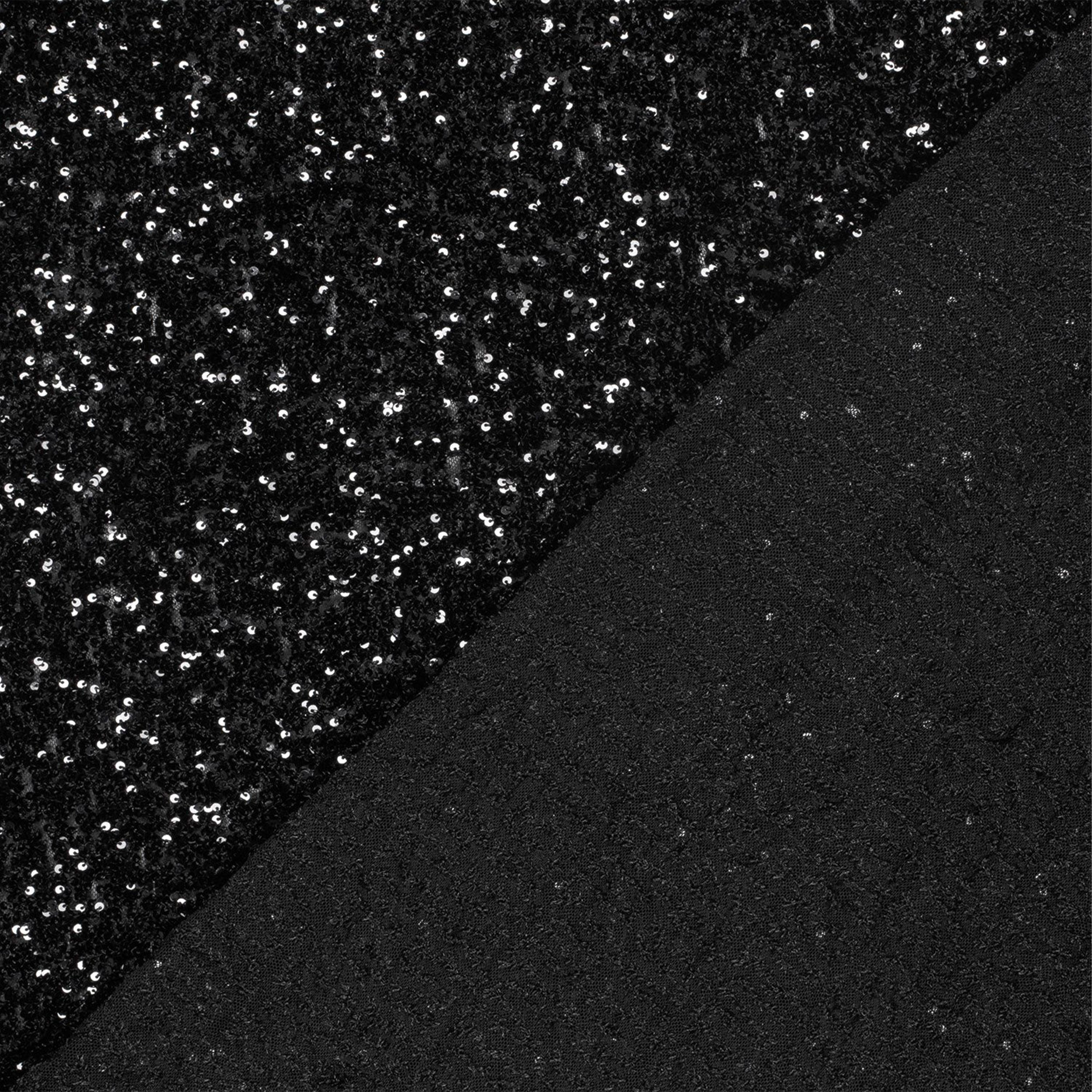 Sequins on Black Stretch Tulle Image