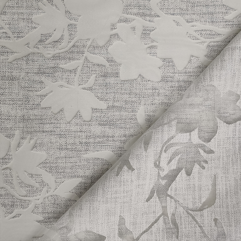 Devorè Curtain Fabric with Silhouette Rose Grey Image