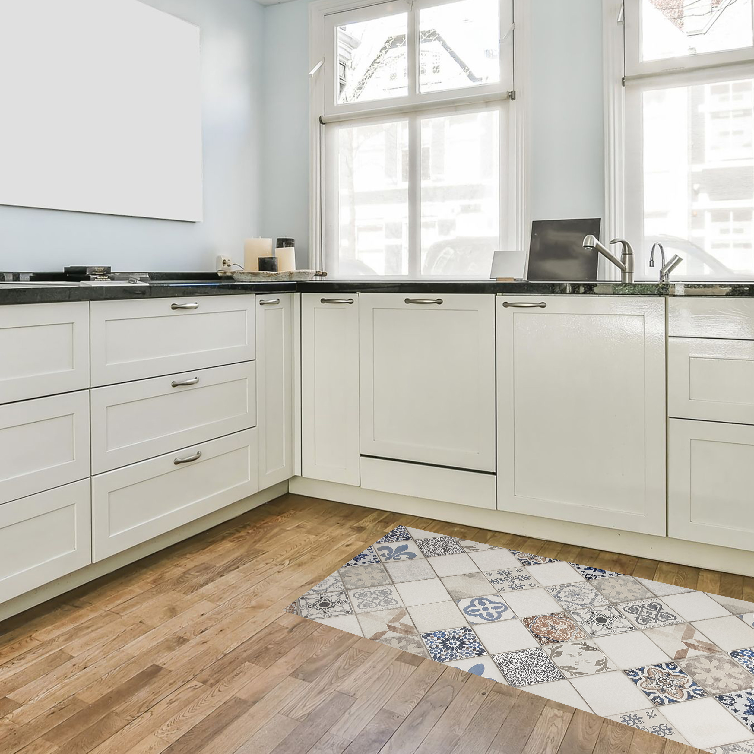 Tapis de cuisine Maiolica Beige Light Blue Image