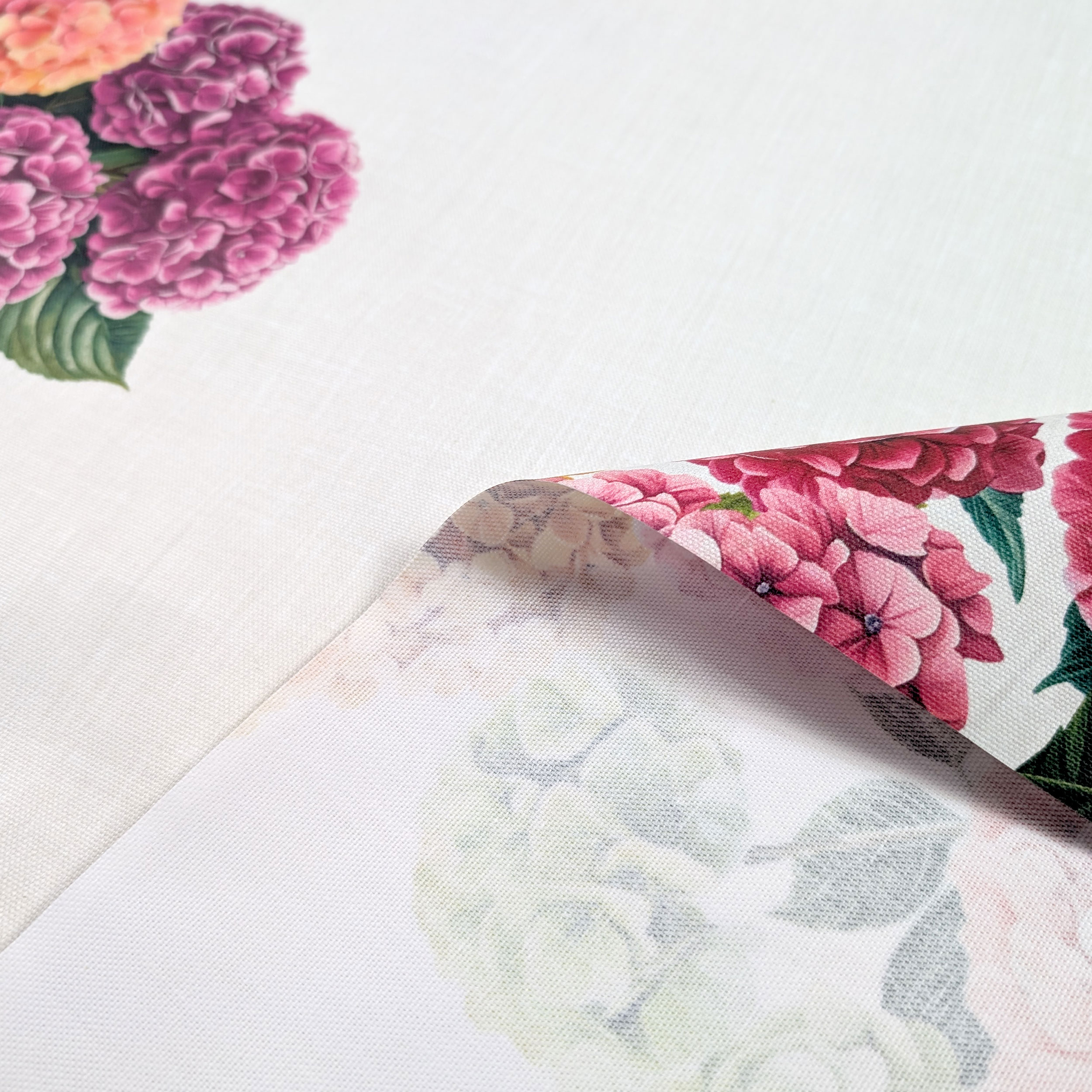 Fabric for Resin Tablecloth Hydrangea Border Image