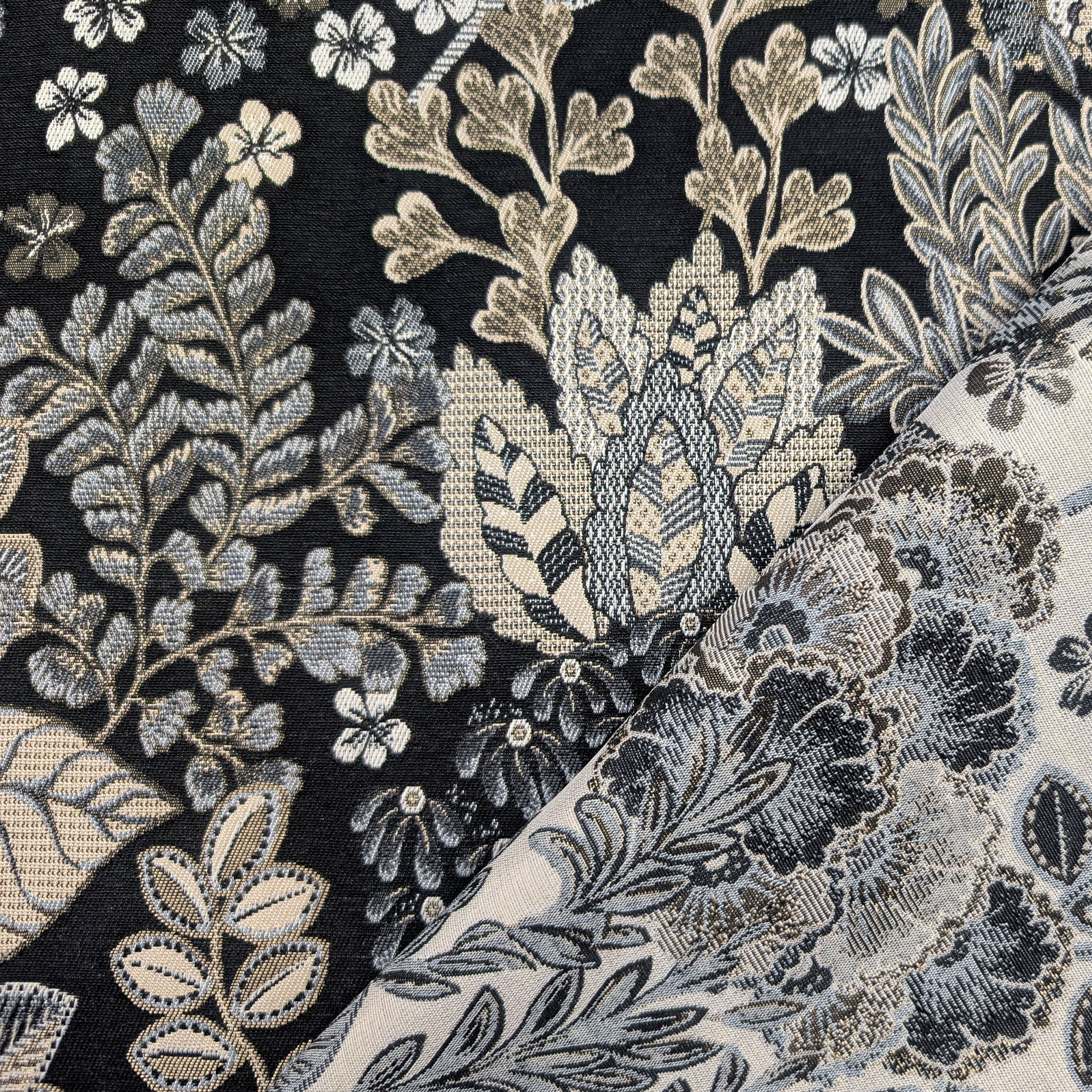 Jacquard floral tons noirs Image