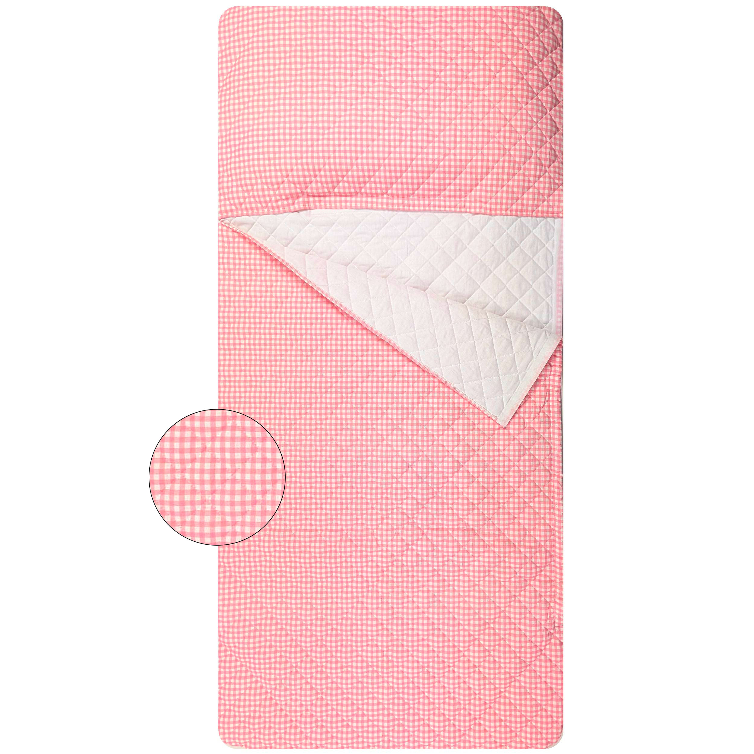 Baby Pink Gingham Baby Sleeping Bag Image