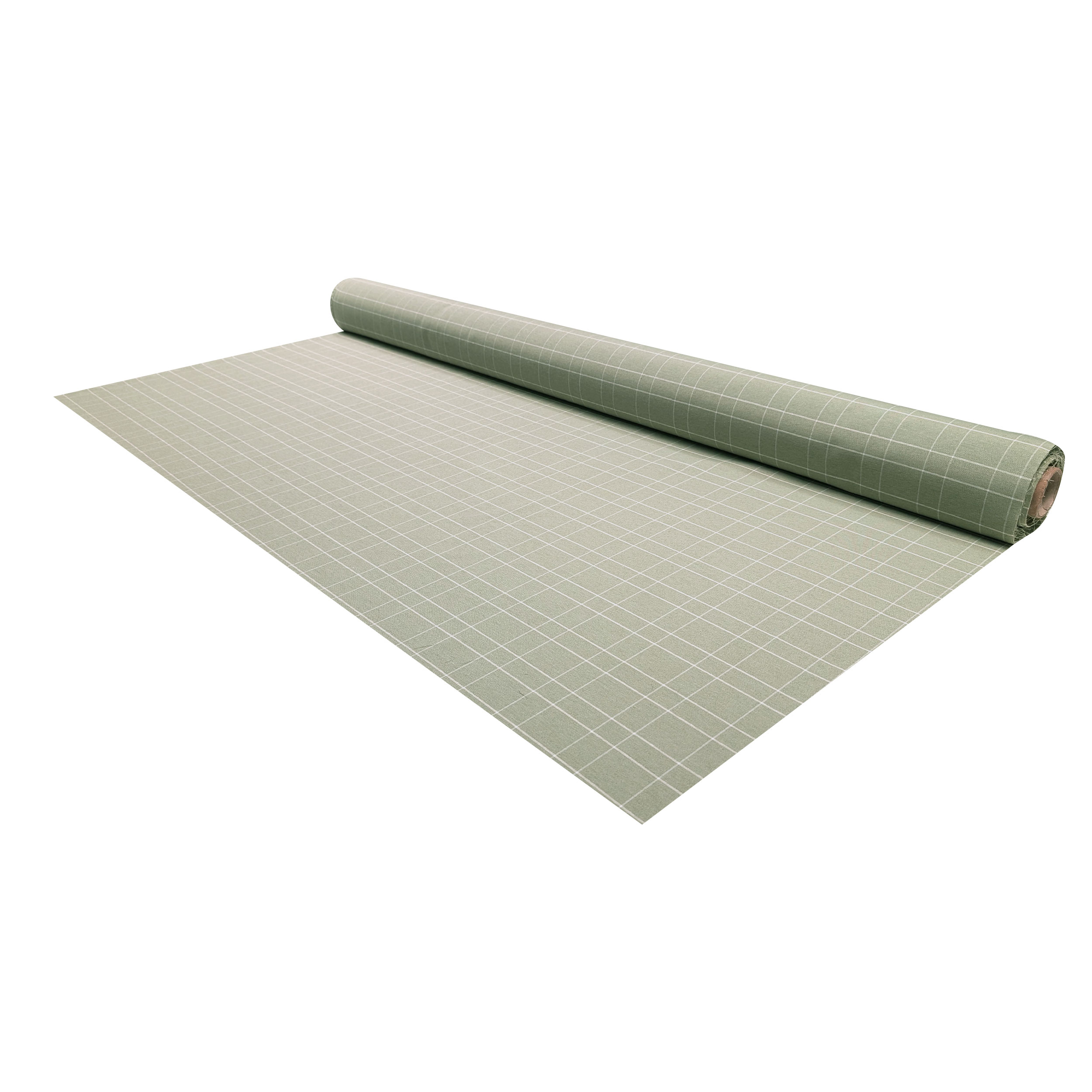 Sage Cotton Blend with White Checks Image