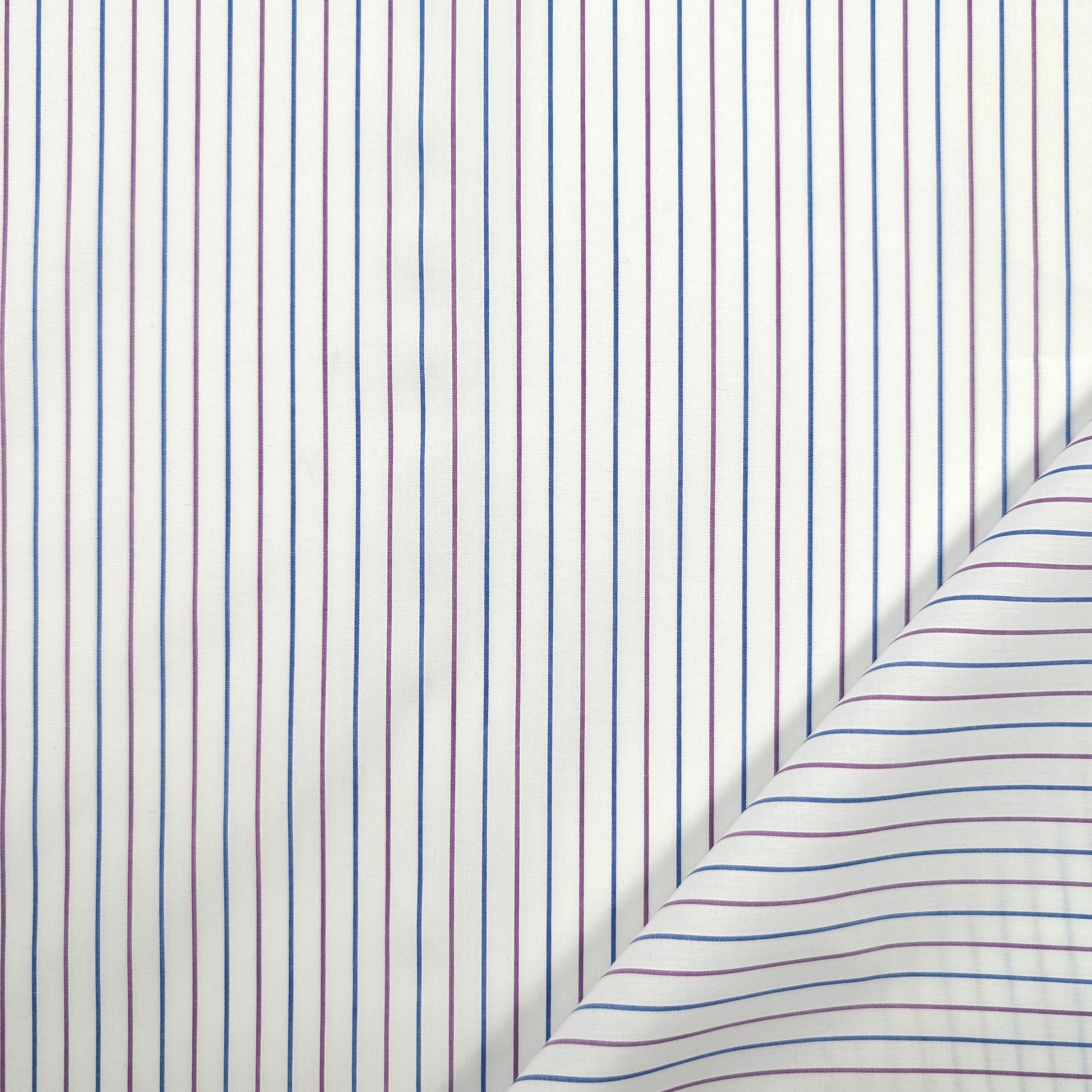 Cotton for Shirts Thin Stripes Blue and Purple Image