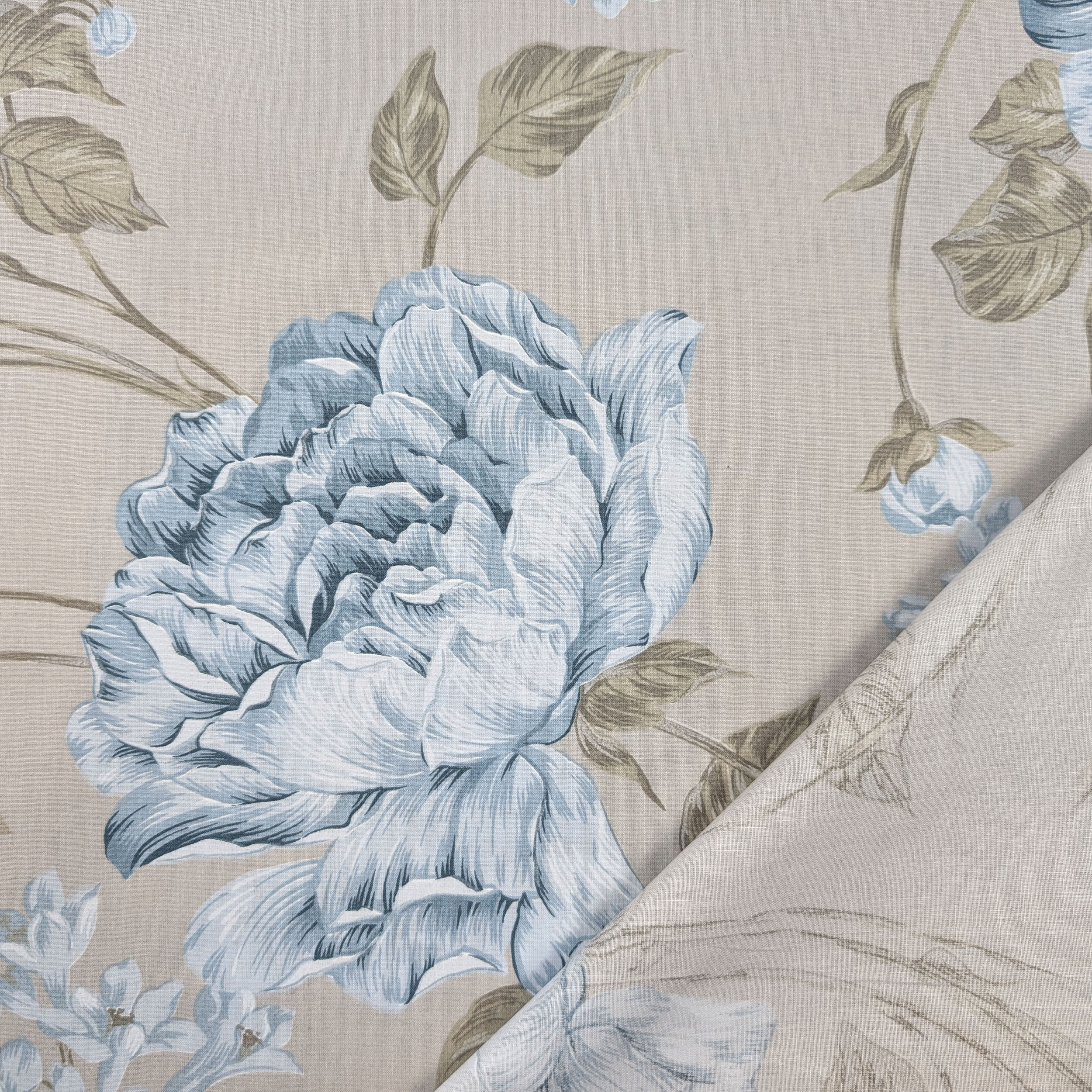 Blue Flower Cotton Sheet Image