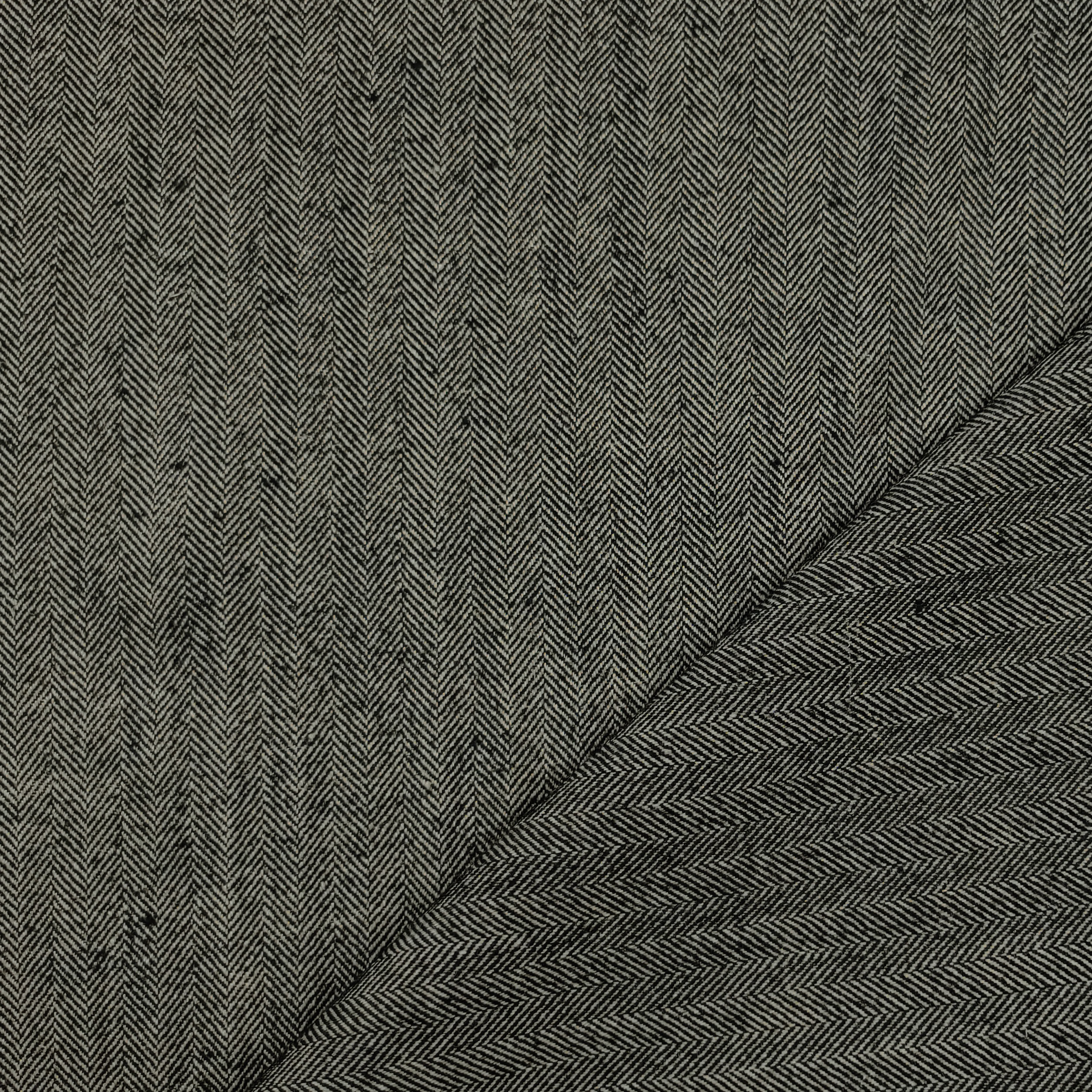 Lino elástico en espiga gris