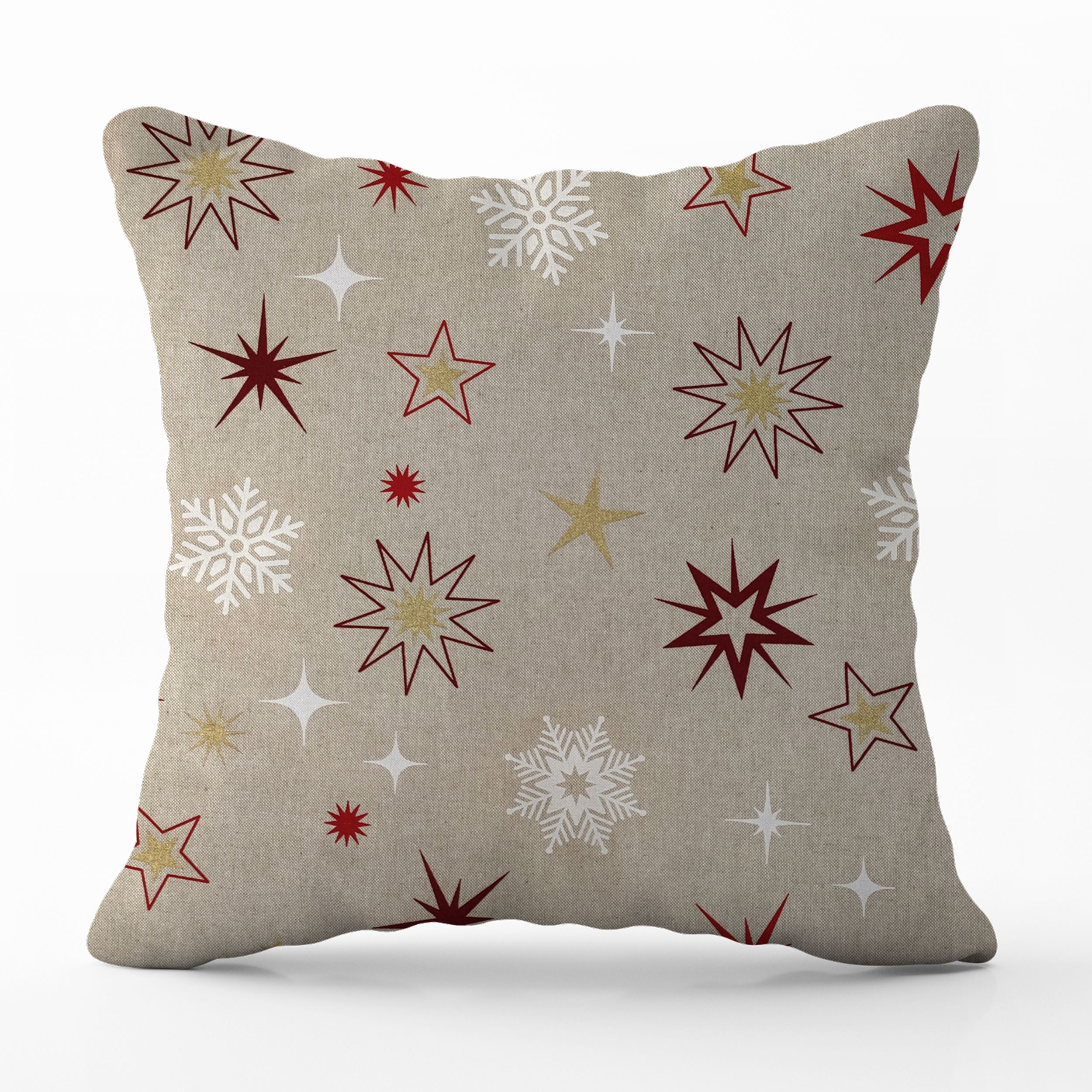 Taie d'oreiller à étoiles et flocons de neige