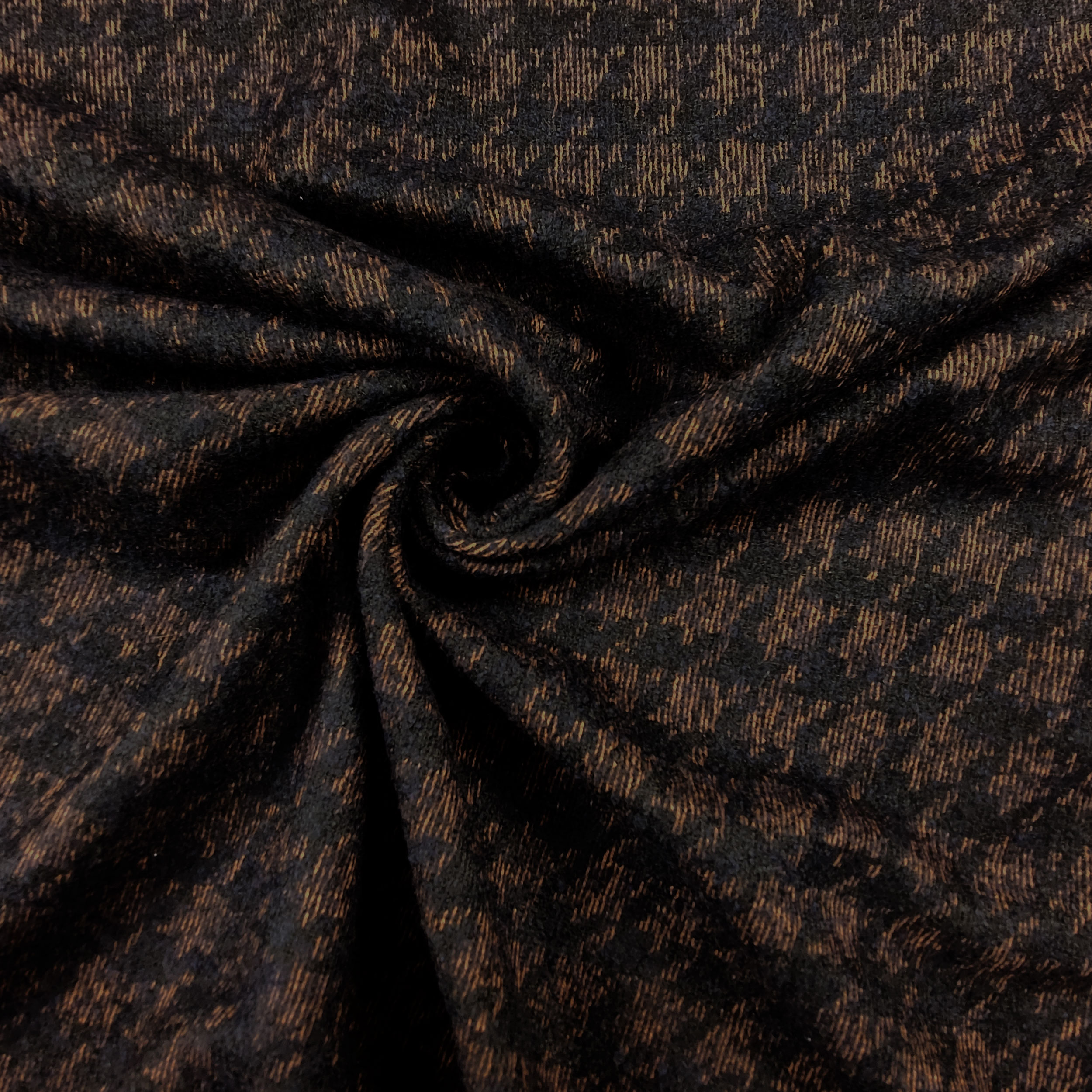 Bielastic Pied de Poule Blue Brown fabric