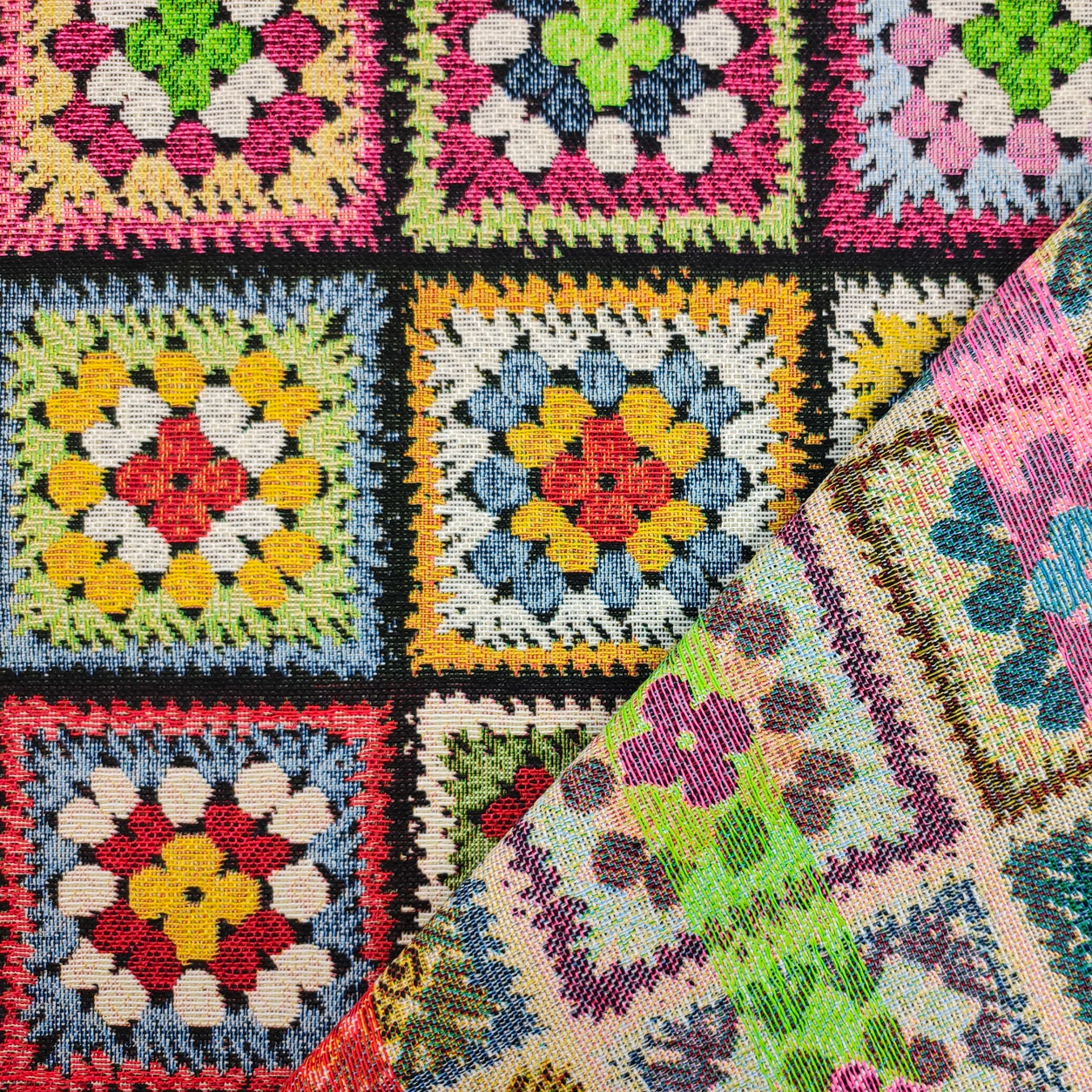 Gobelin Tela Flor Patrón Crochet