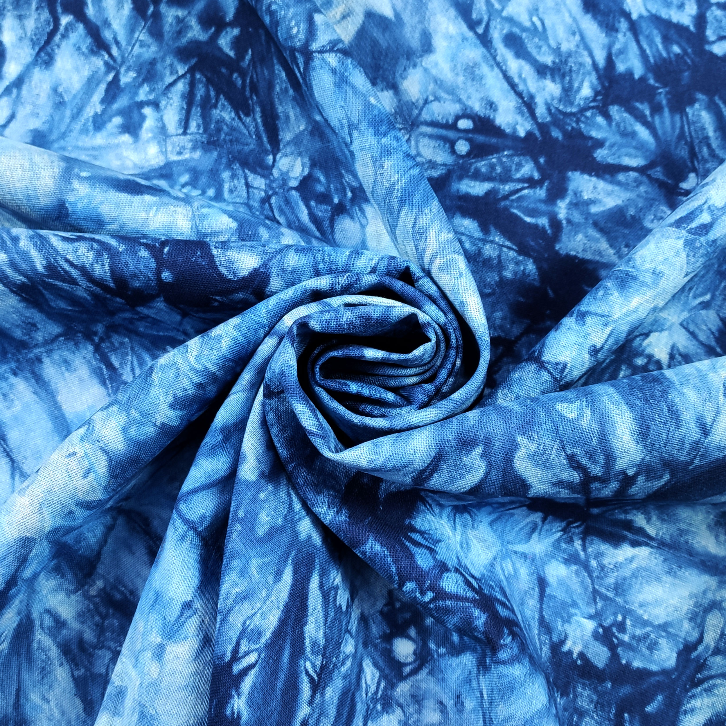 Mezcla de Lino Abstracto Hojas Fondo Azul