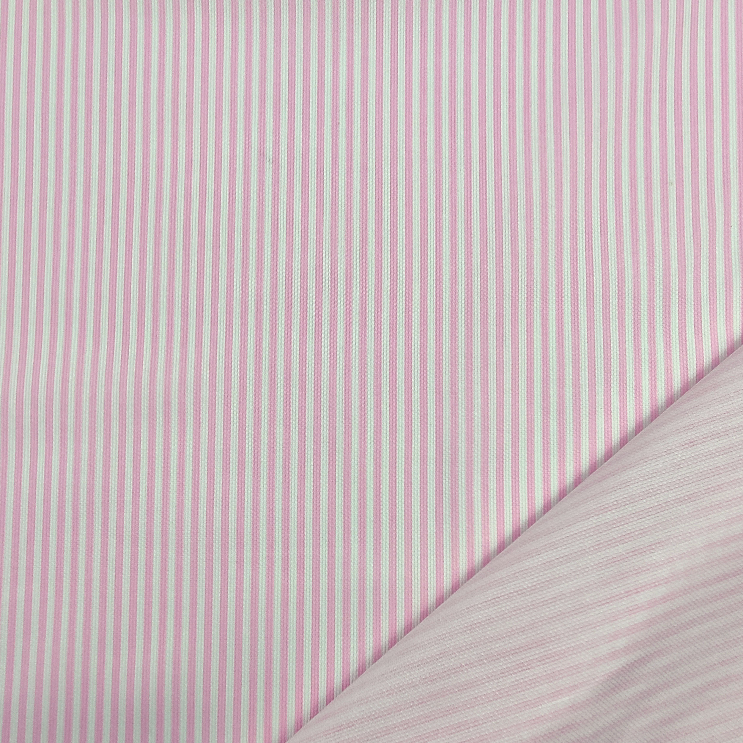 Piqué de algodón a rayas rosa