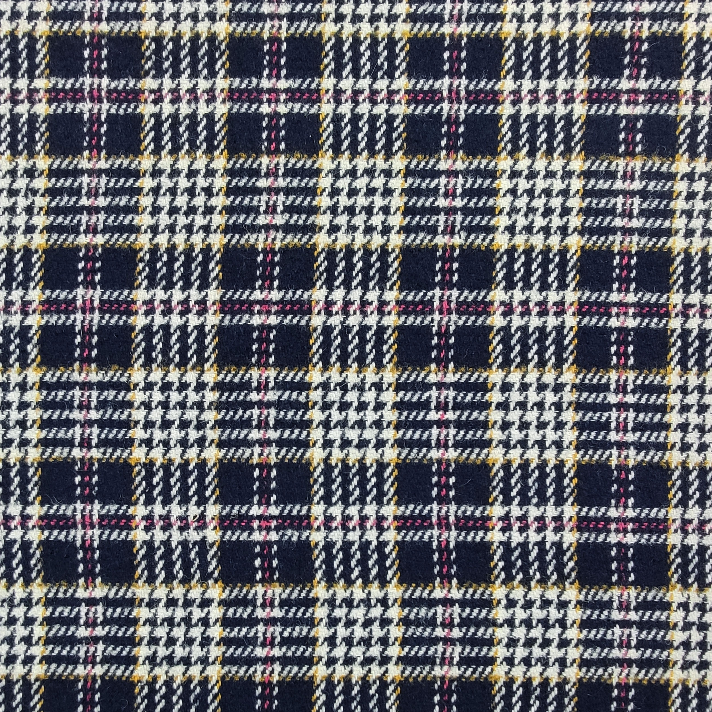 Tartan Pied de Poule Fils de couleur bleue