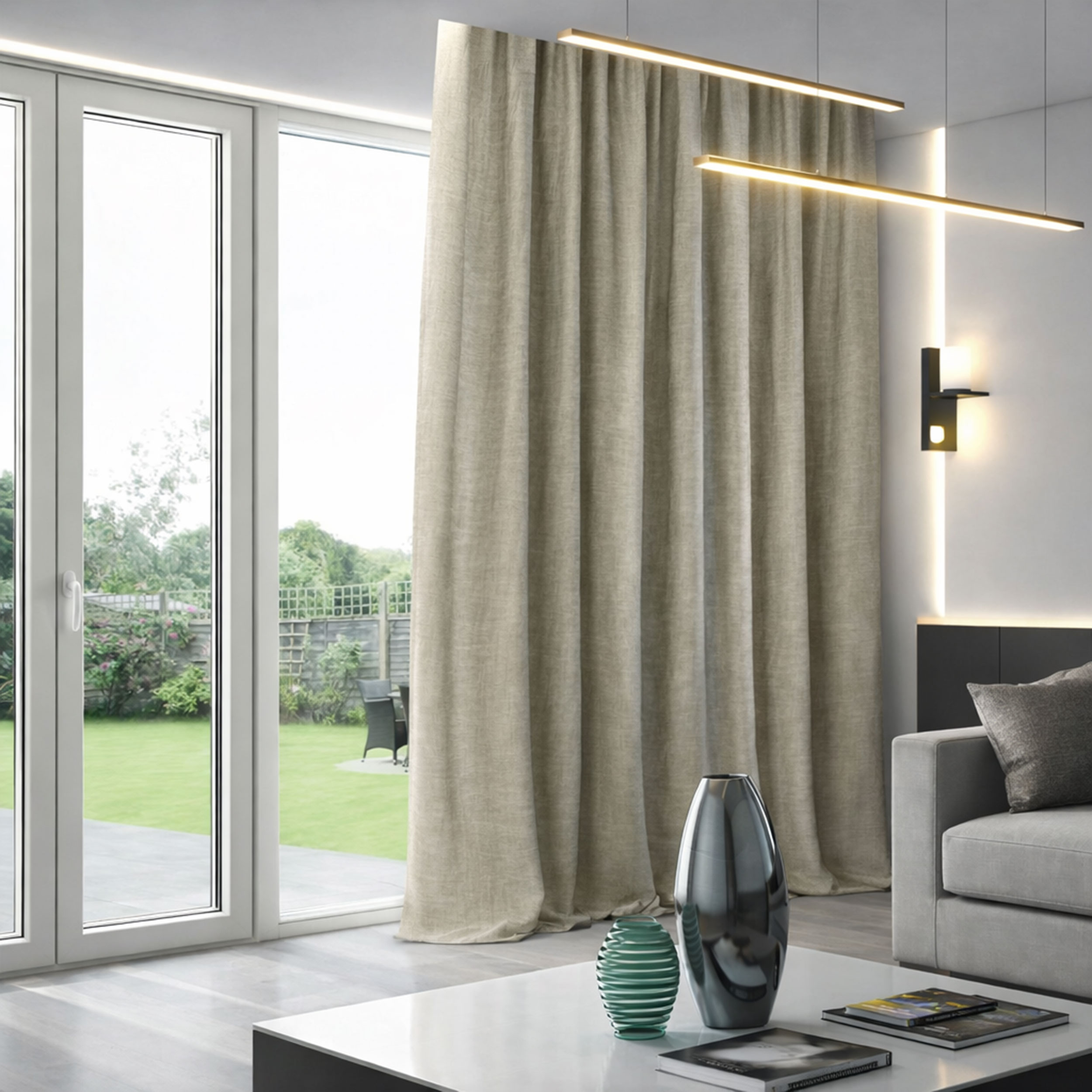 100% Rope Creased Linen Curtain Fabric Image
