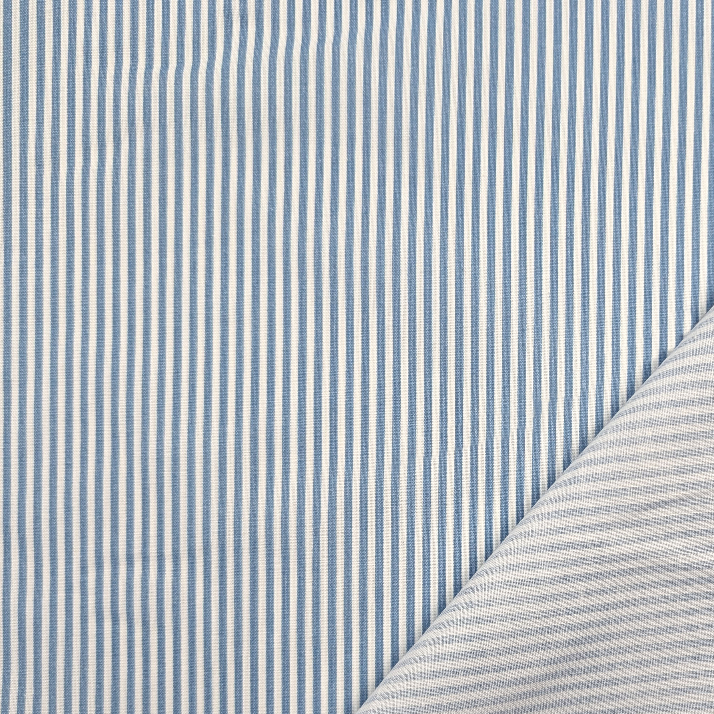 Cotton Sheet Thin Stripes Avio Image