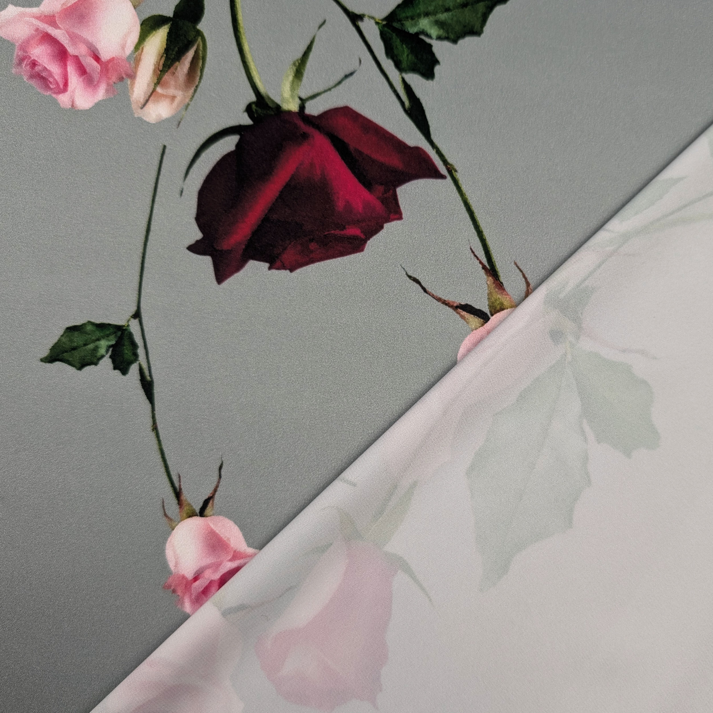 Satin Set High Fashion Rose Grey Background Image