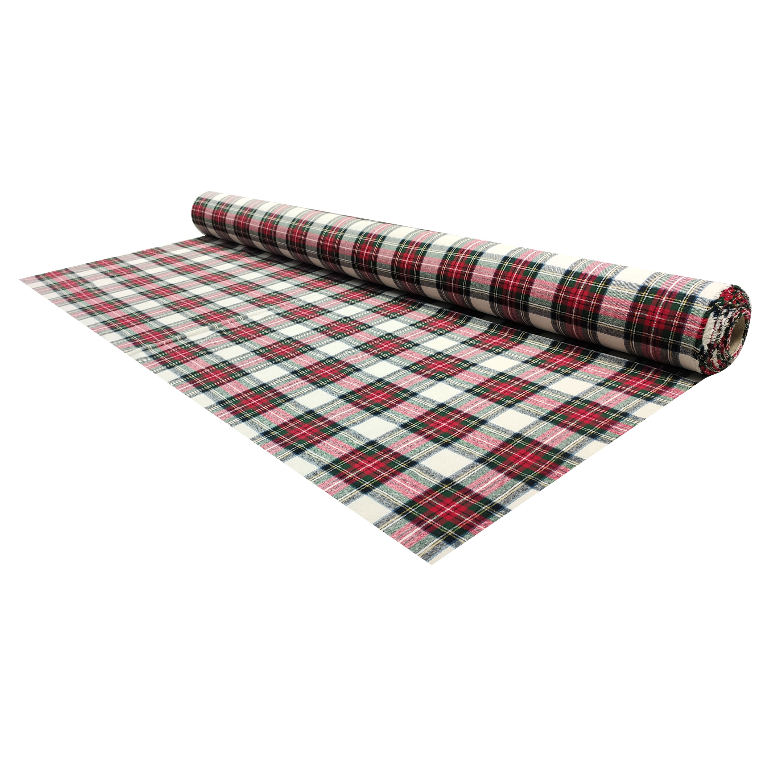 Tissu écossais Flanelle Rouge Blanc Vert
