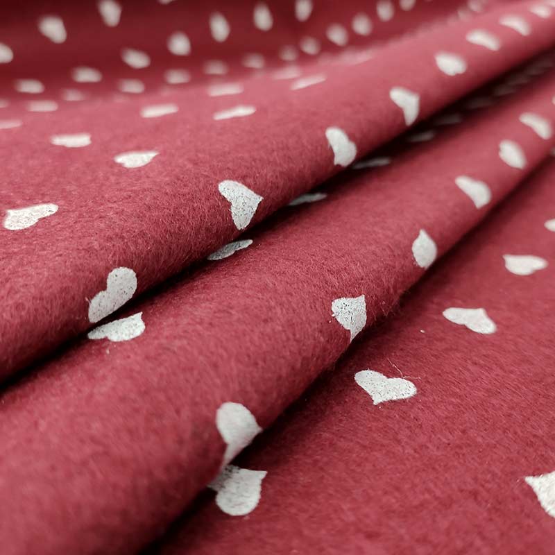 Soft Thin Felt - White Hearts Image