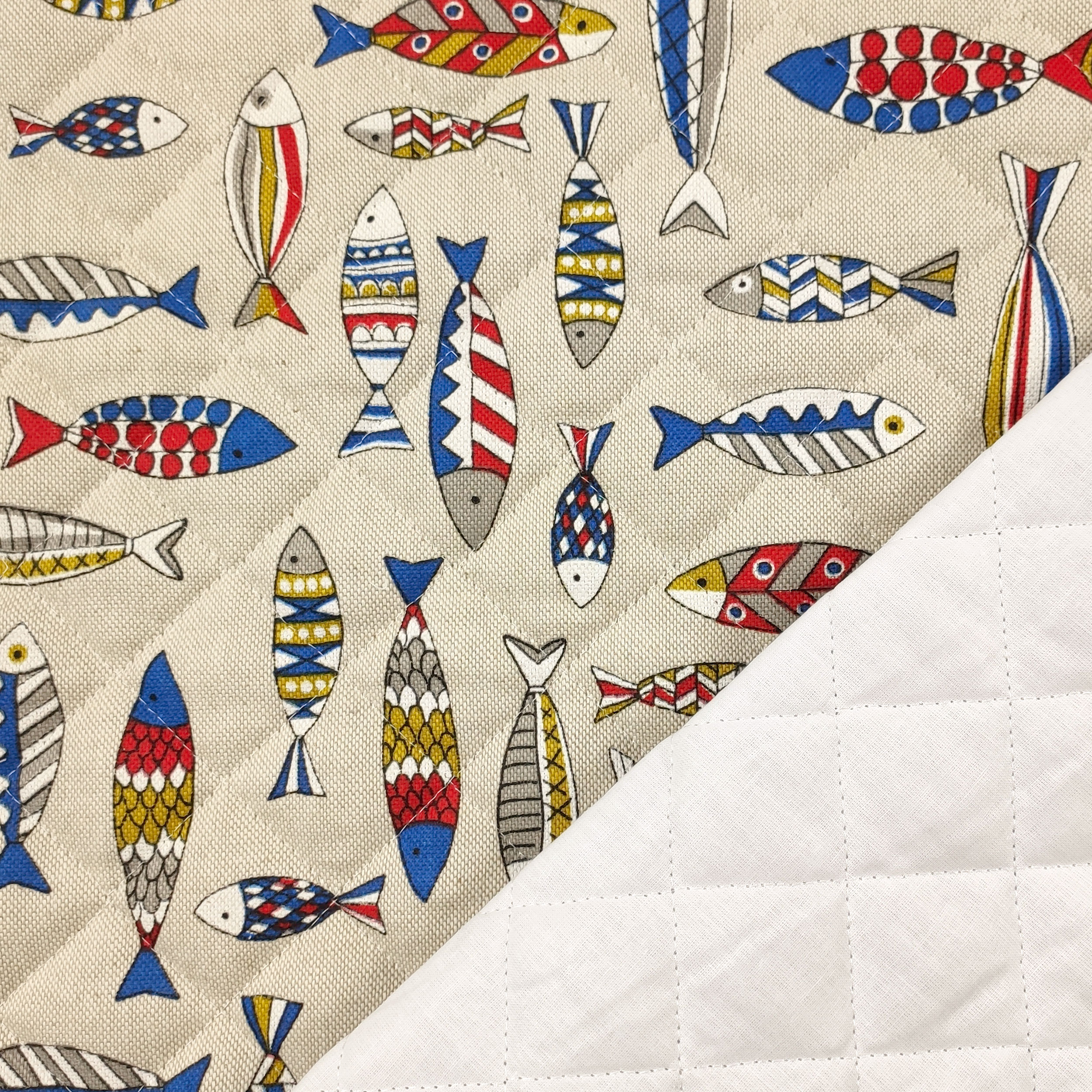 Multicolour Fish Quilting Fabric