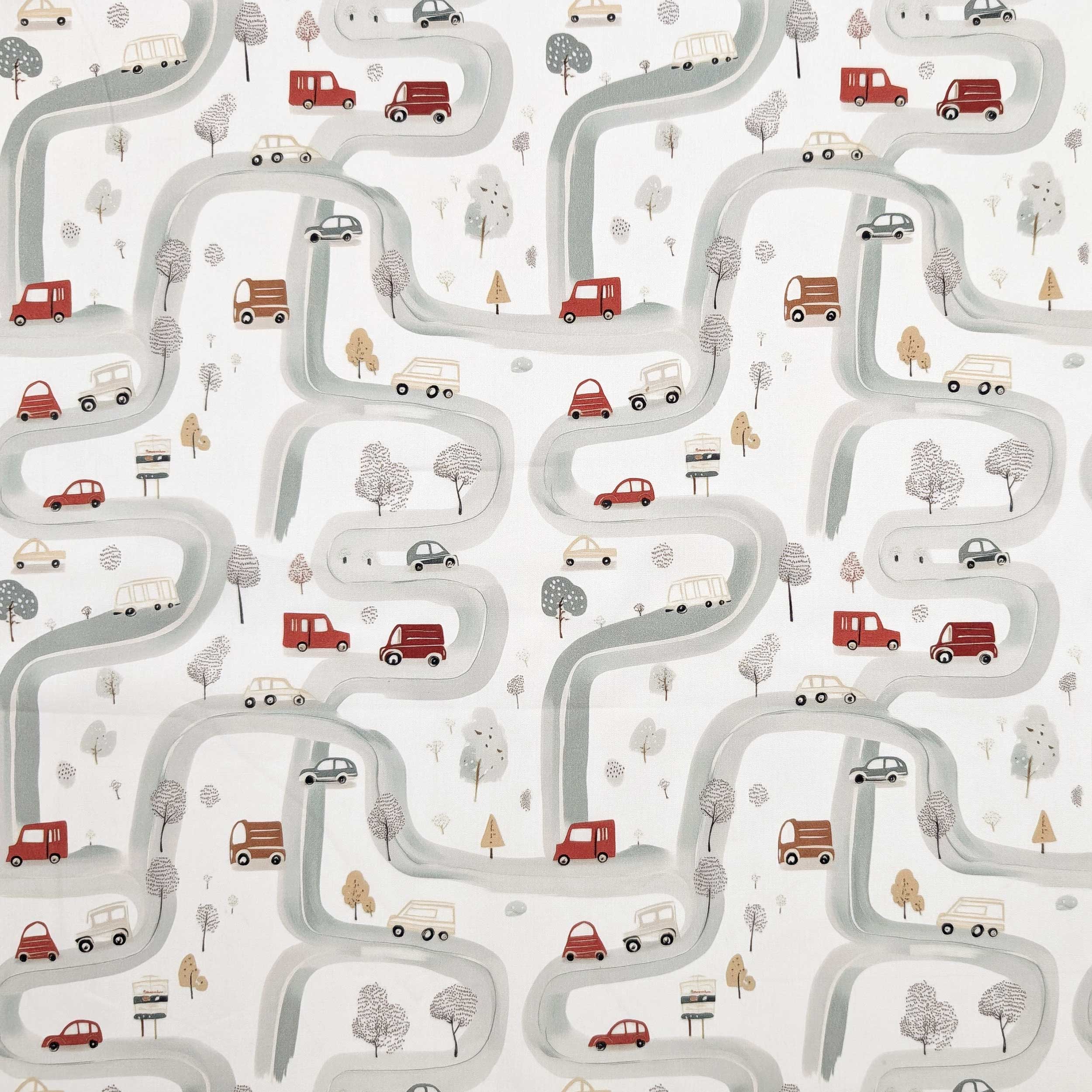 Poplin Cotton Road Machines Image