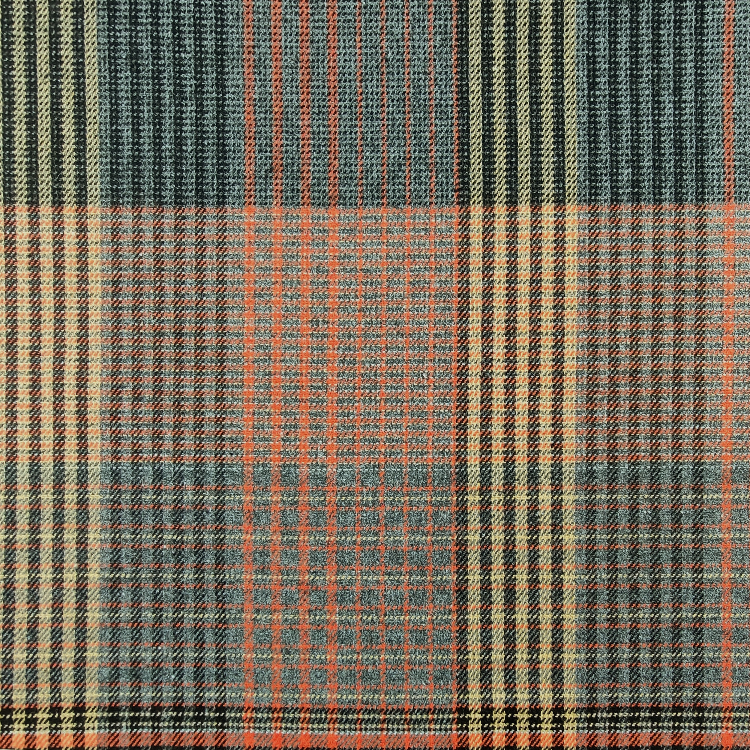 Chèques écossais orange, beige et gris