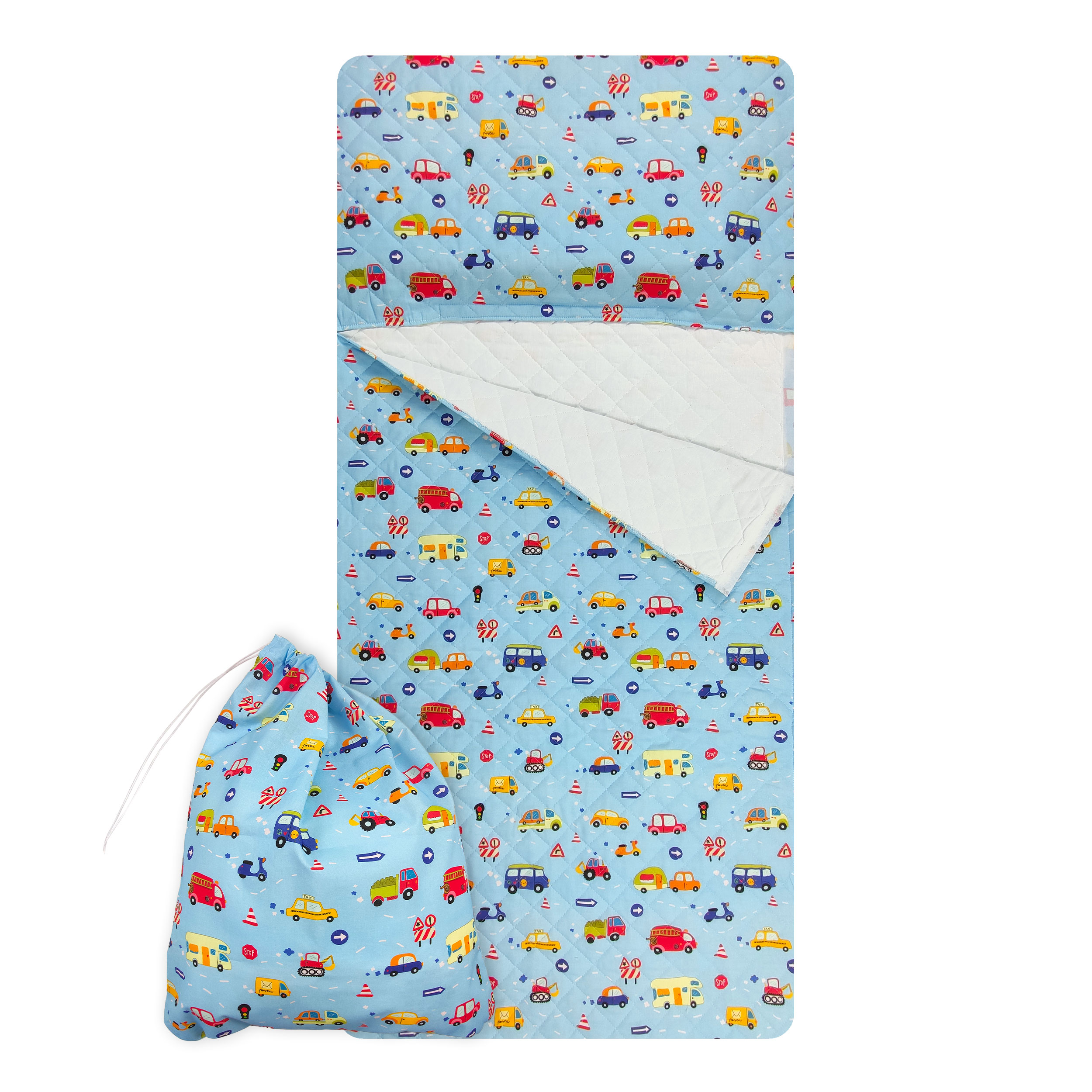Sac de couchage pour voiture de bébé Fond bleu clair - Panini Fabrics