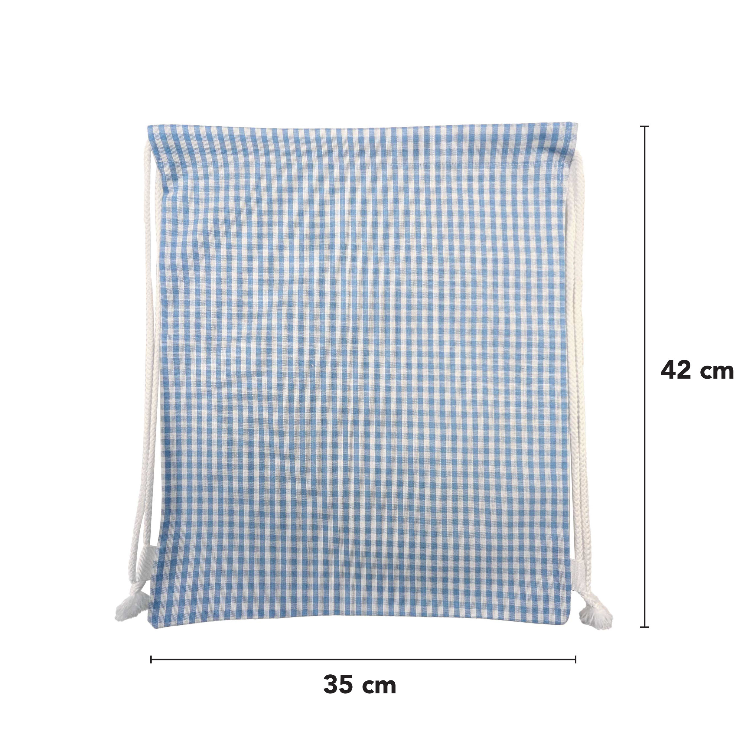 Kindergarten Backpack Squares Dyed In Light Blue Thread Image