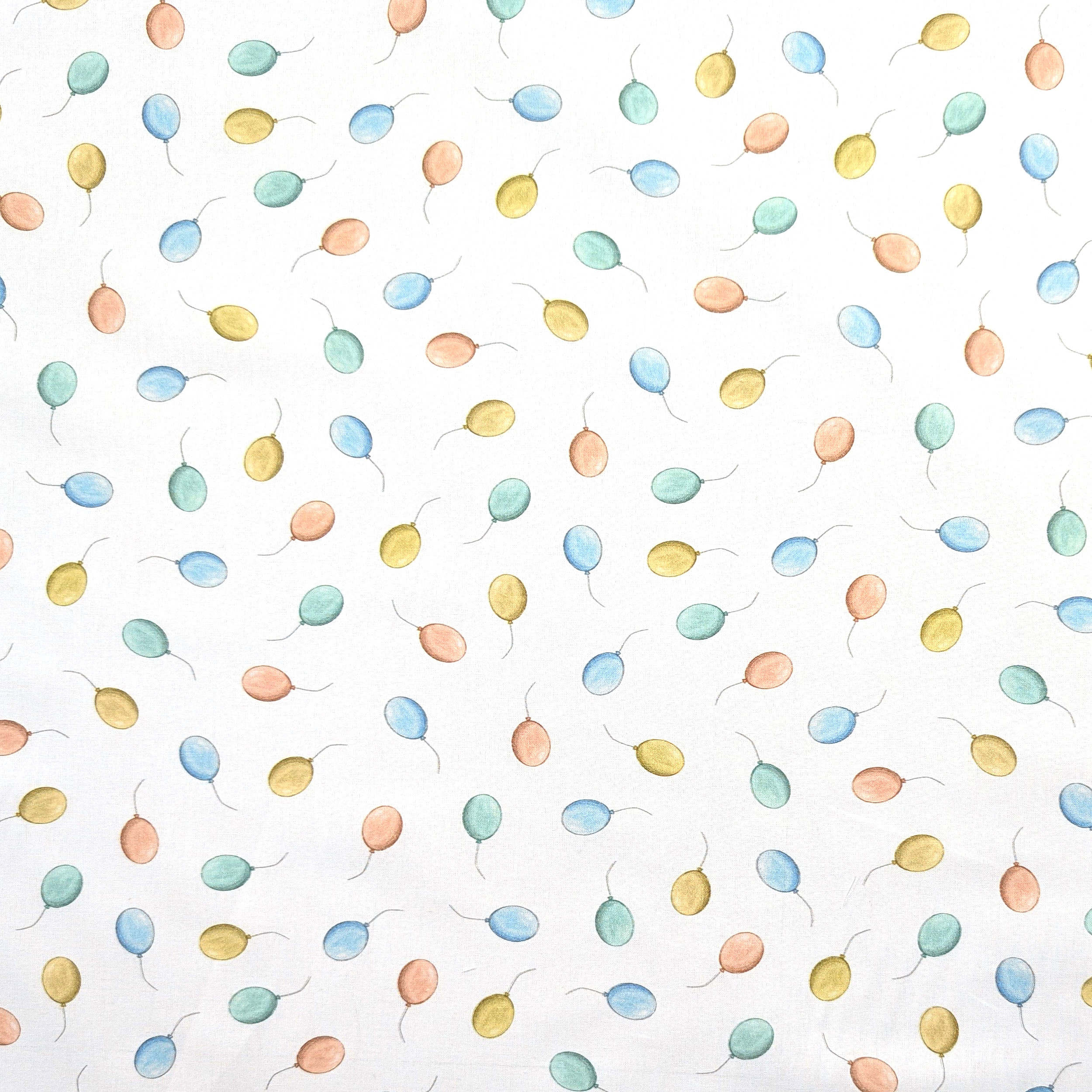 White Percale Cotton Coloured Balloons Image