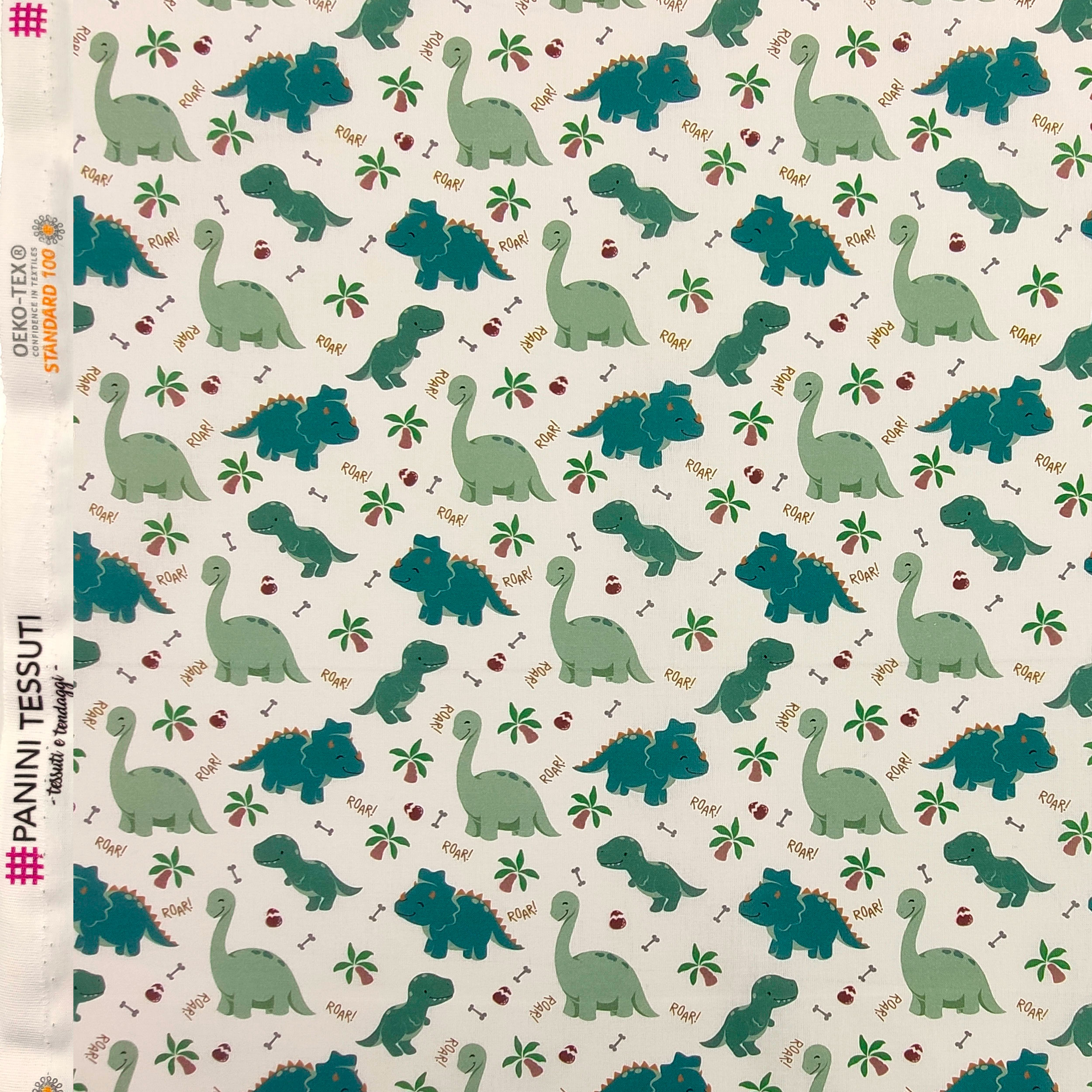 Tissu en coton Dinosaures Petit