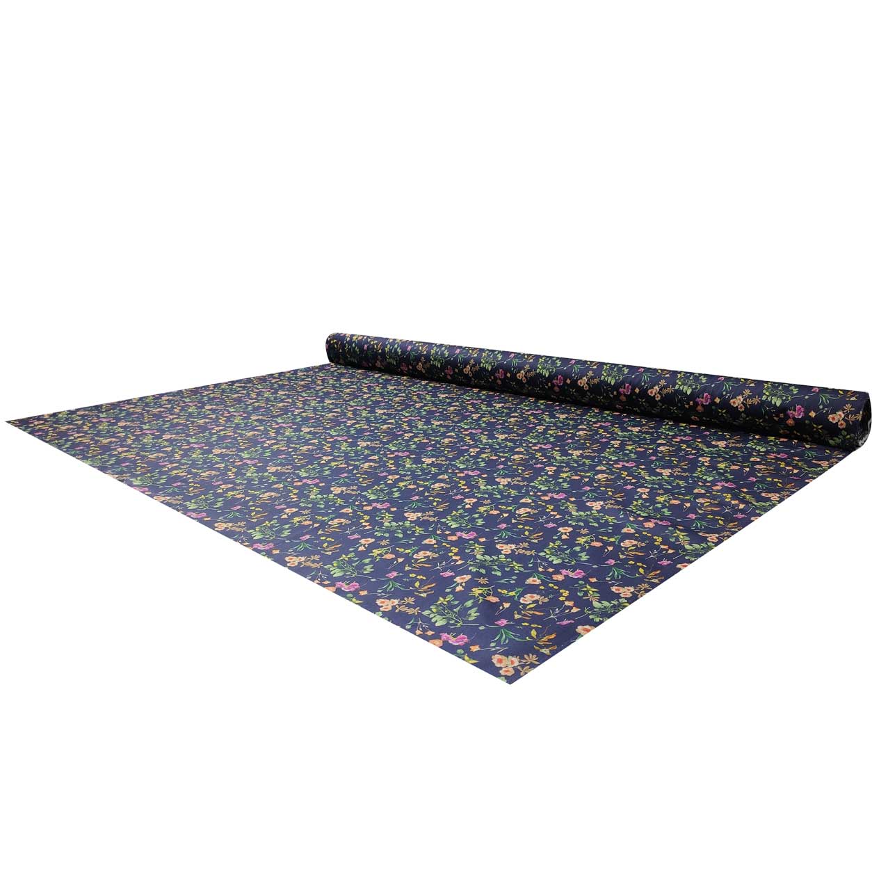 Tissu de coton Fleurs colorées Fond bleu Image