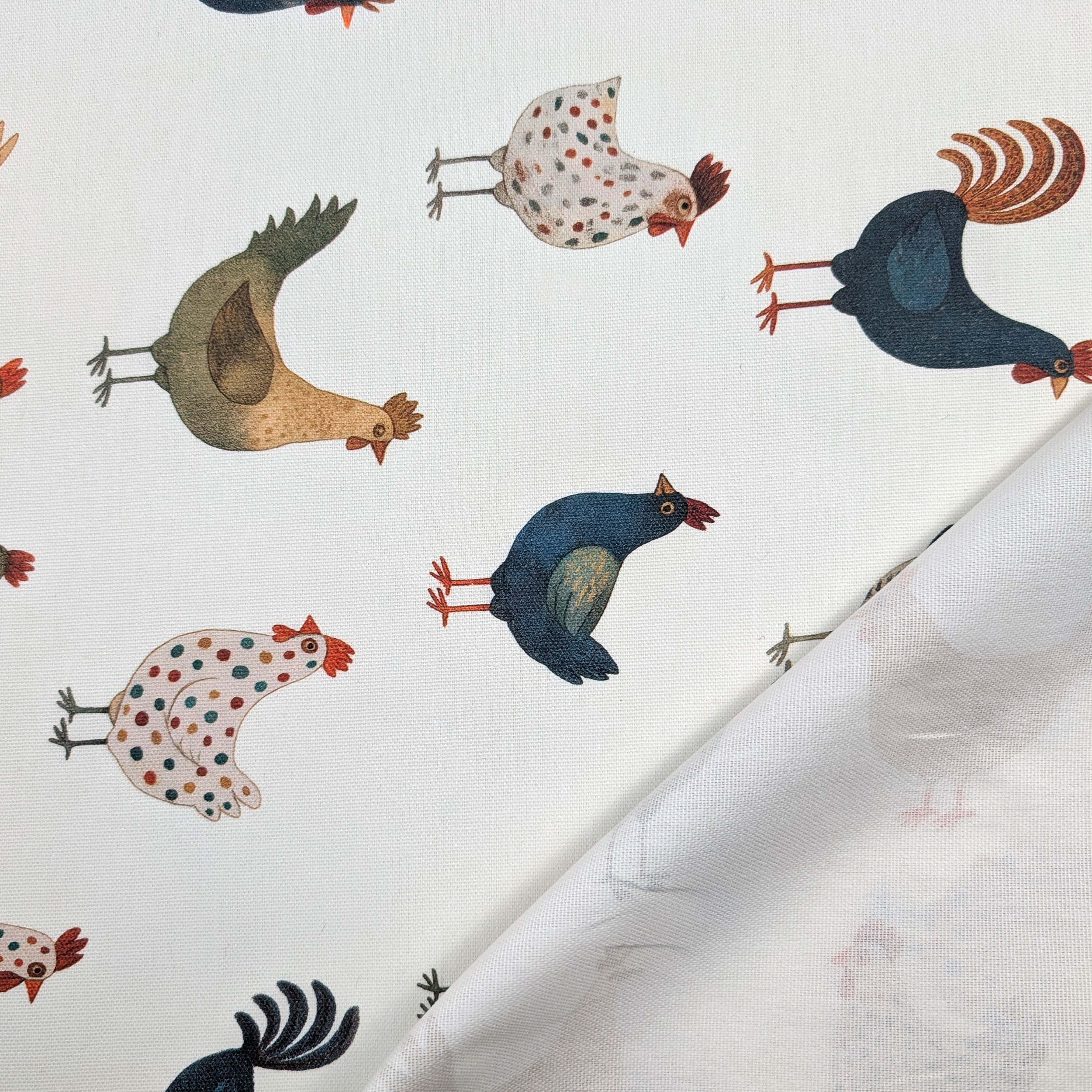 Fabric for Resin Tablecloth Hens Image