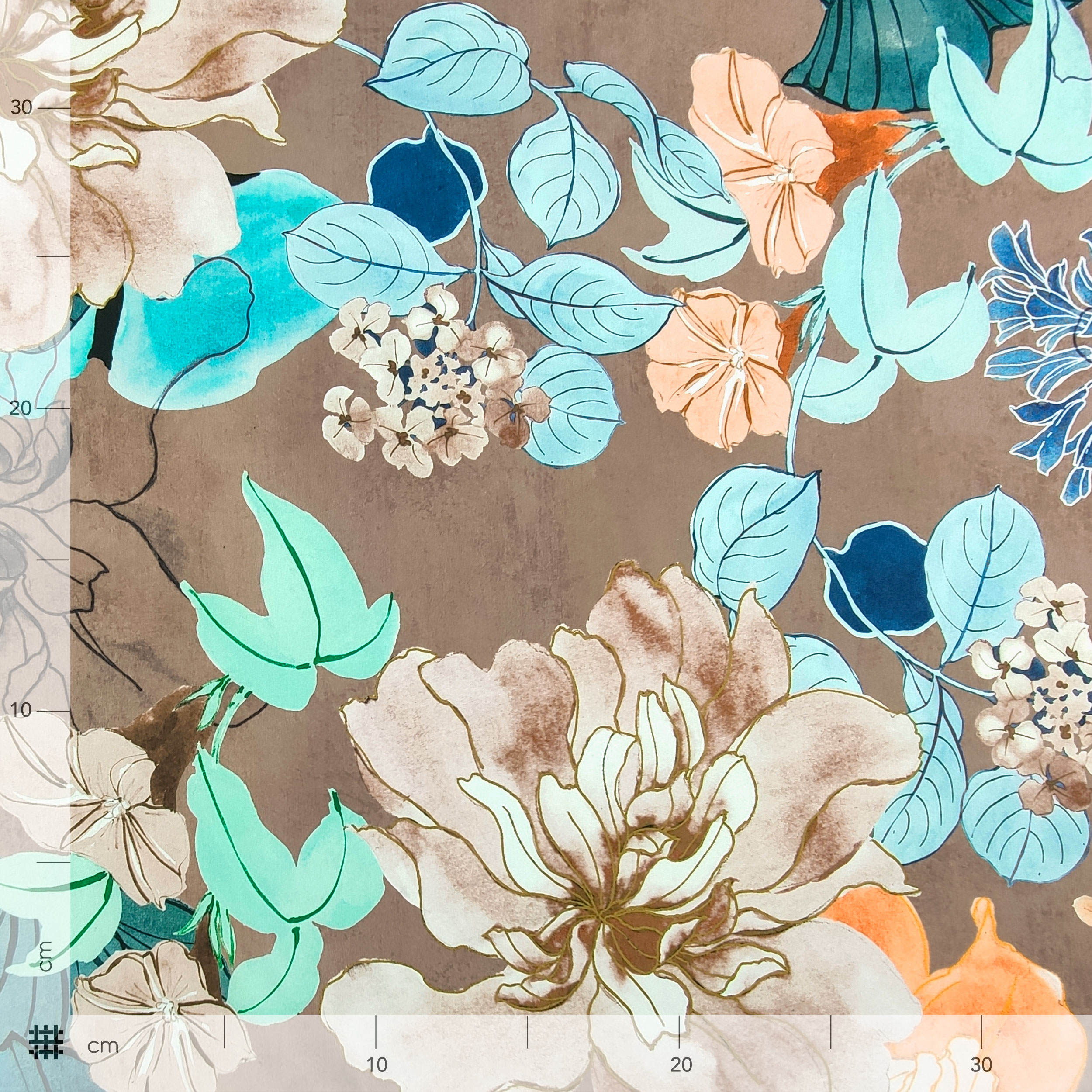 High Fashion Flowers Brown Background