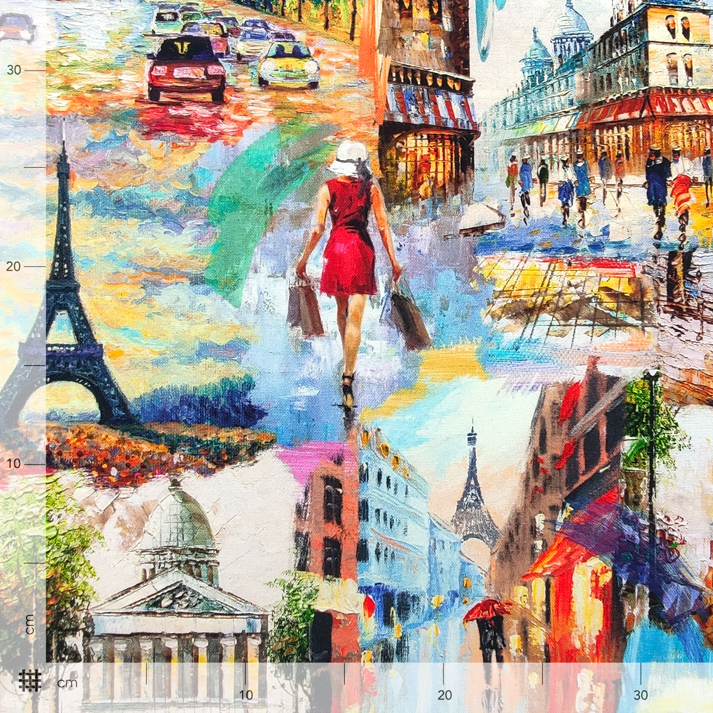 Tejido de algodón Panamá Pintado París