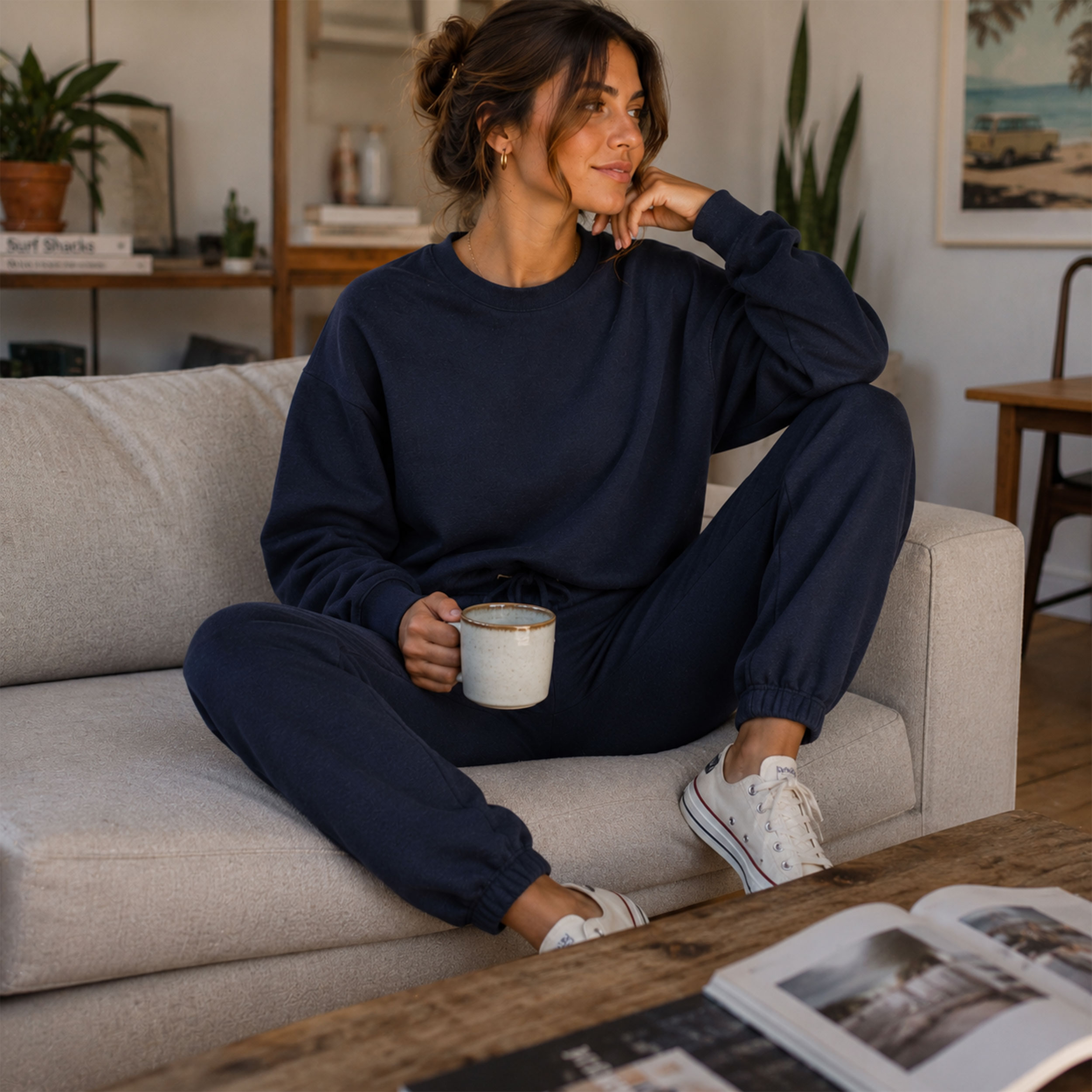 Summer Cotton Sweatshirt Blue Image