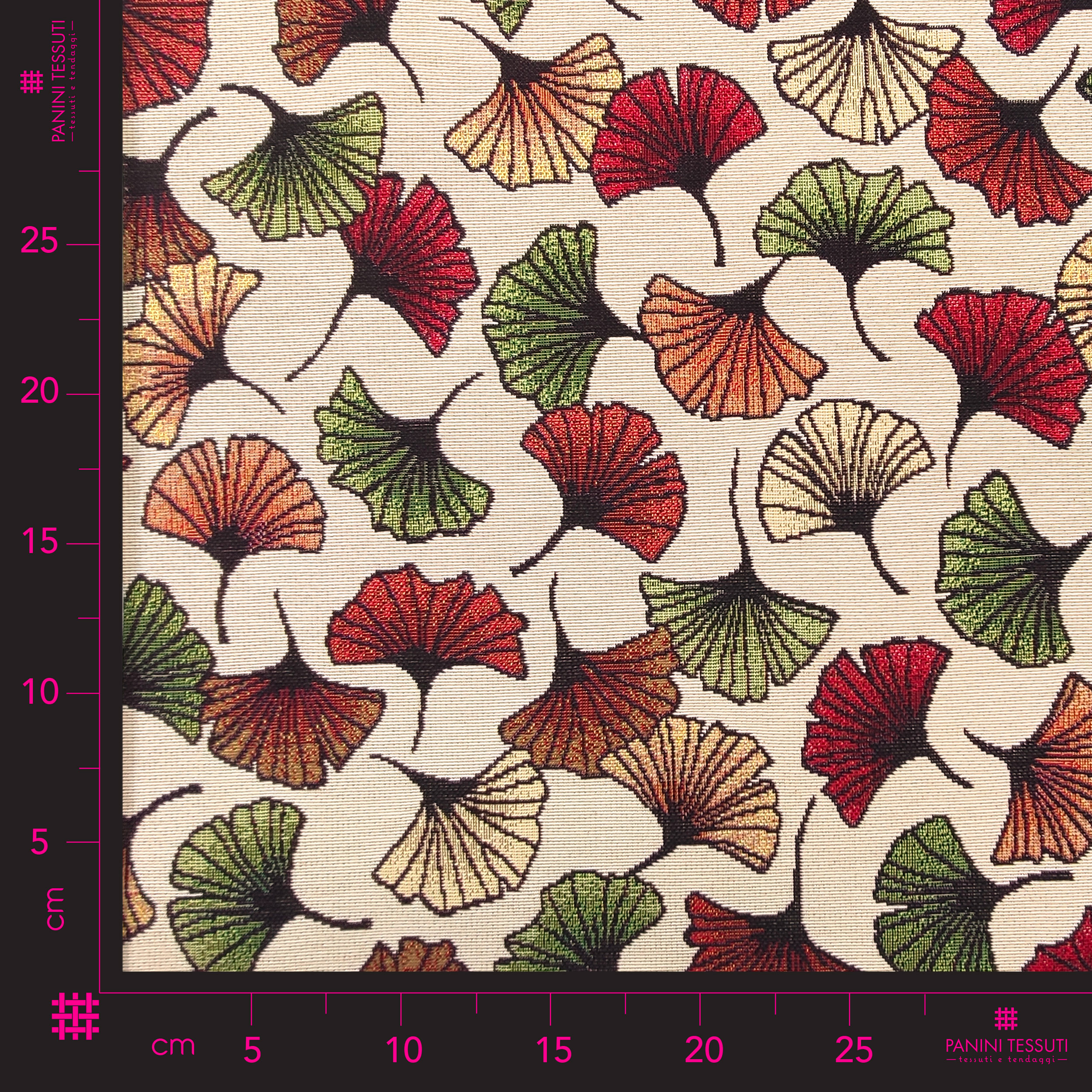 Tissu Gobelin Feuilles de Ginkgo colorées Image