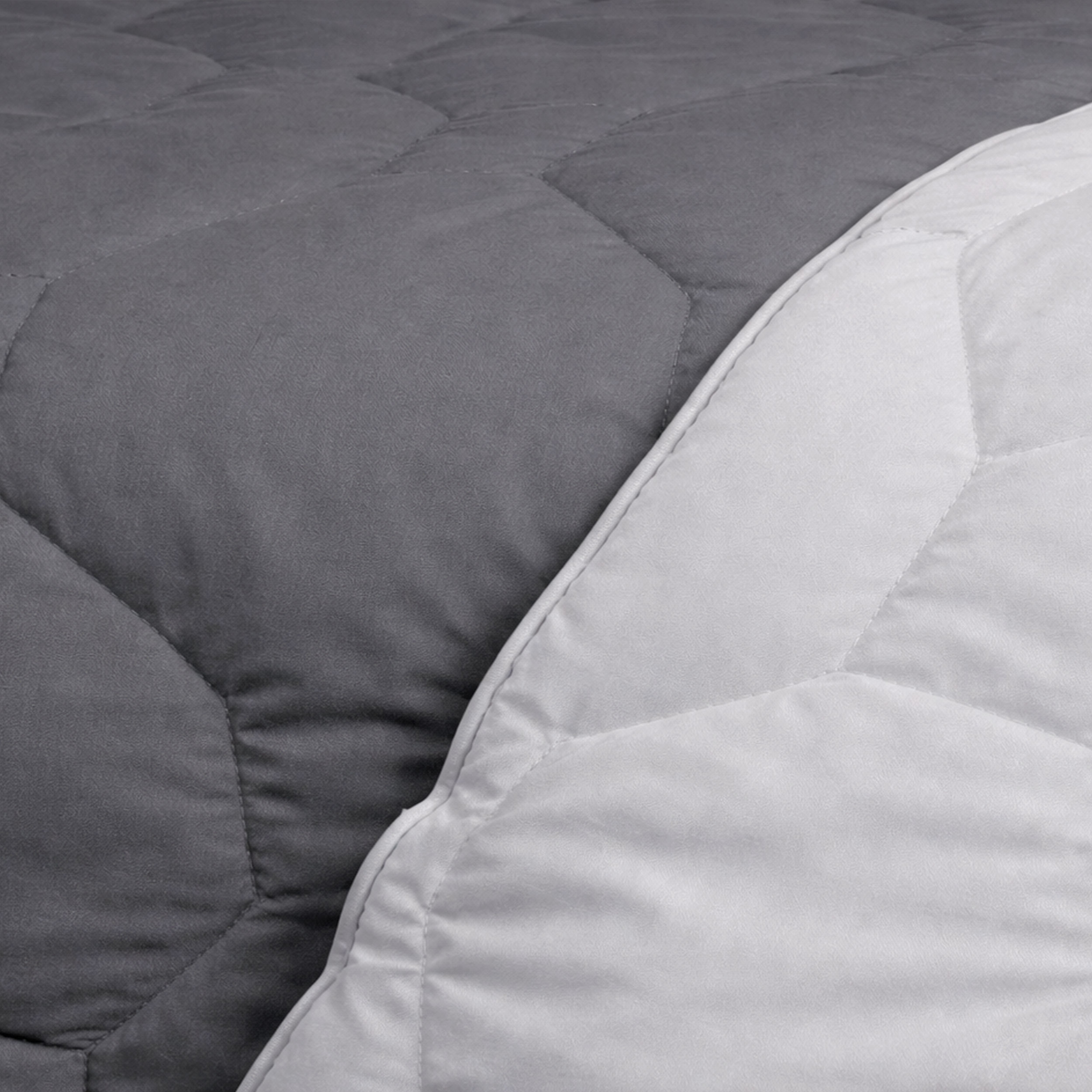 Grey Two-Tone Heavy Quilted Square and Half Square Image