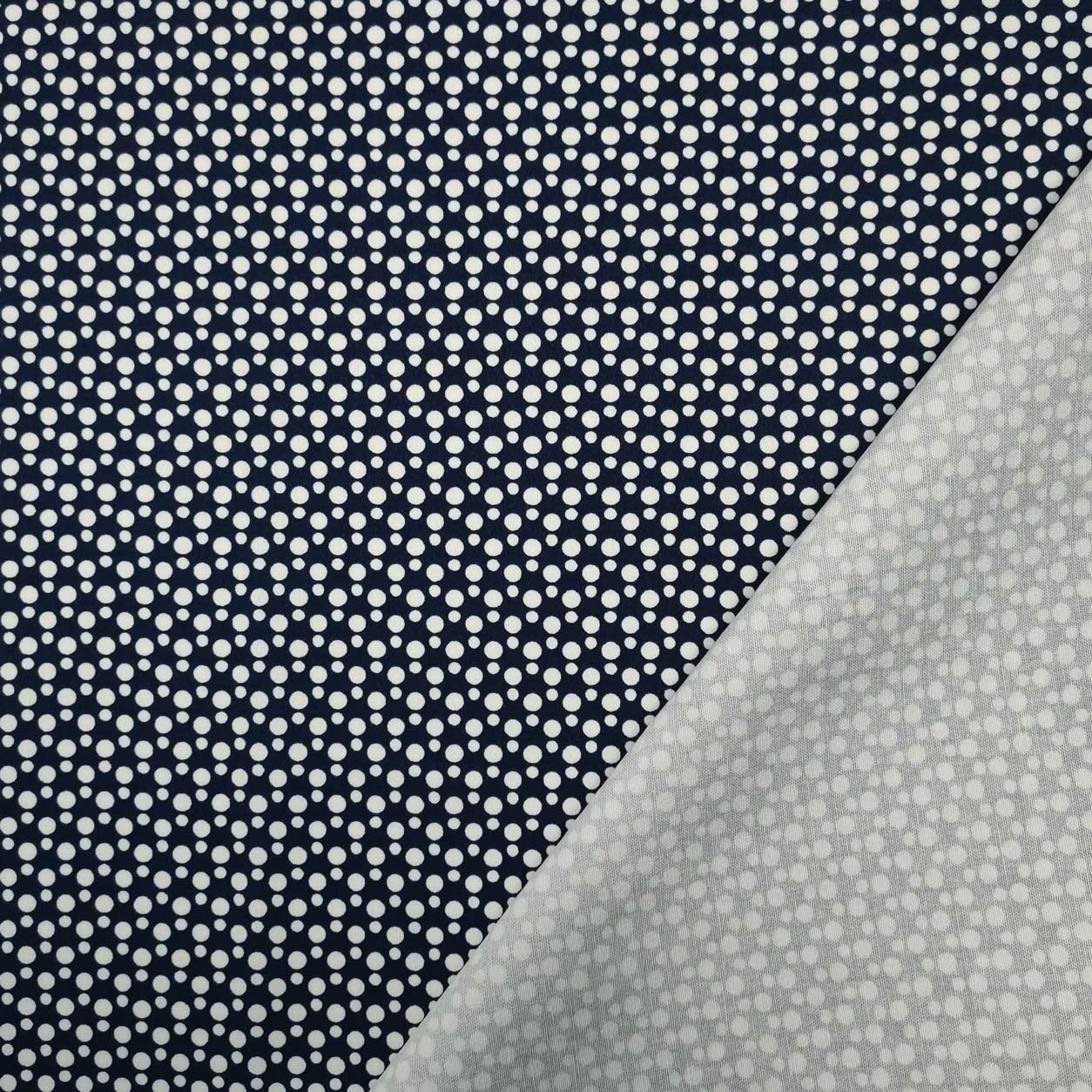 Tissu de coton à motifs Irregular White Polka Dots Blue Background Image