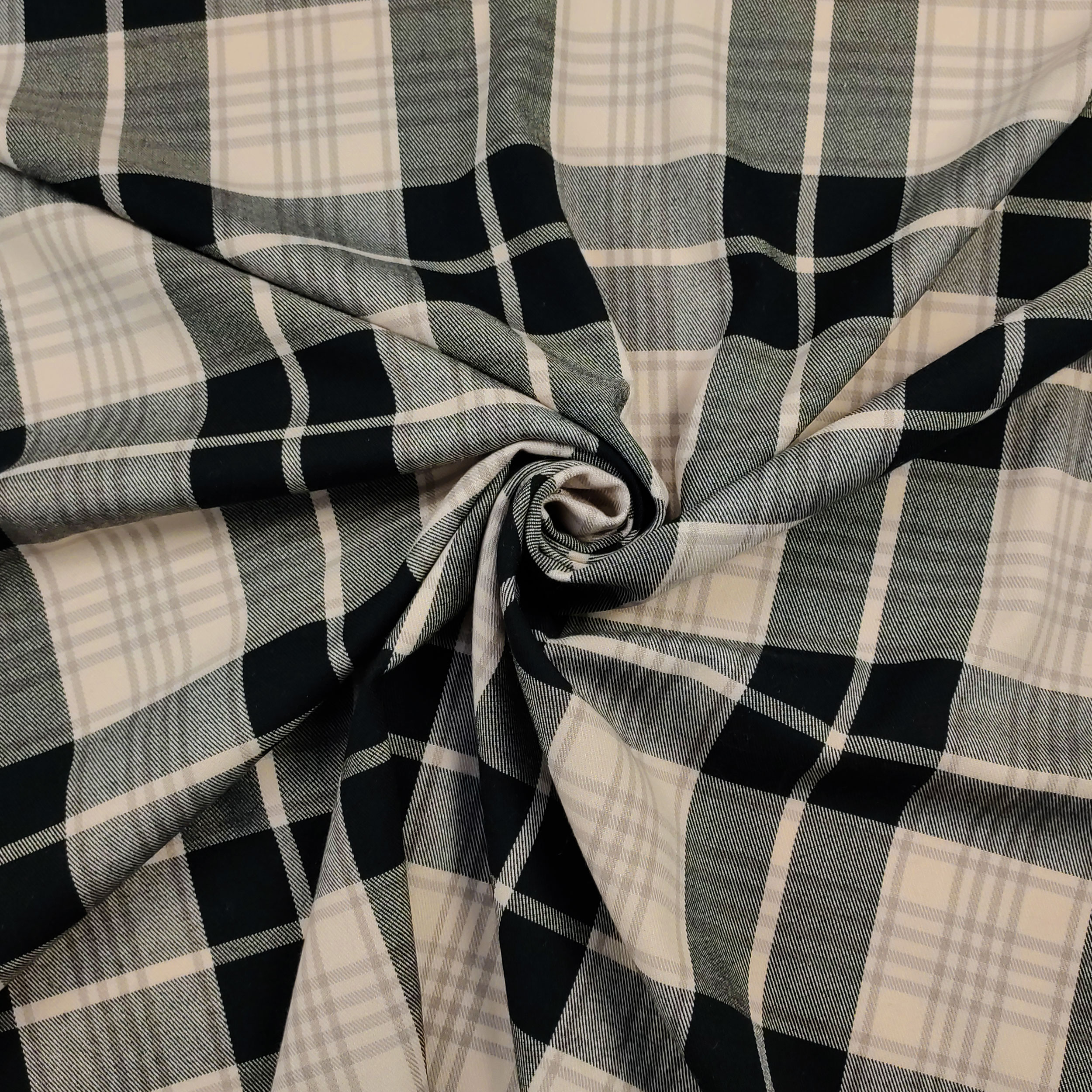 Tissu écossais cyan et noir