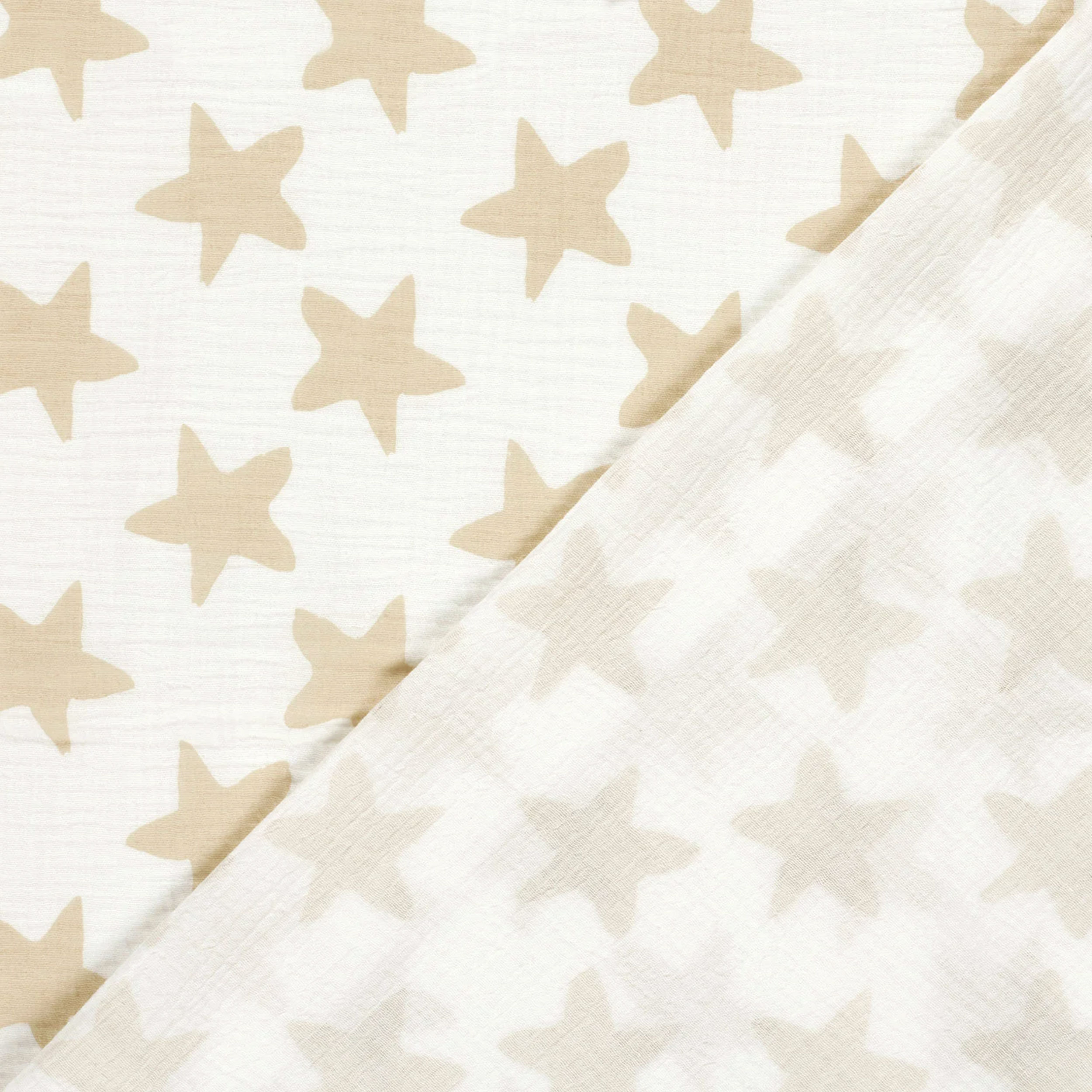 Cotton Muslin Beige Stars Image