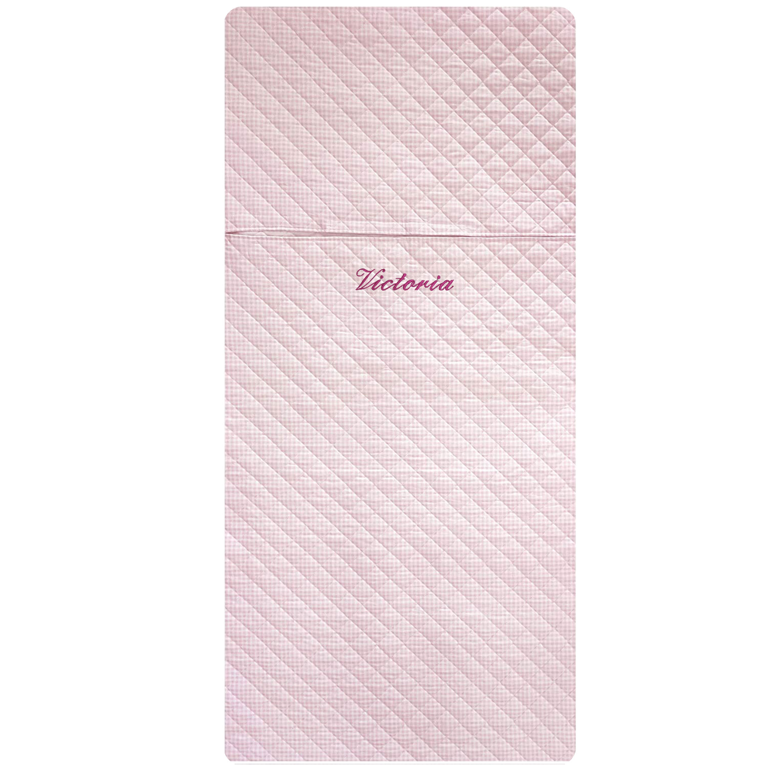 Sac de couchage à carreaux rose