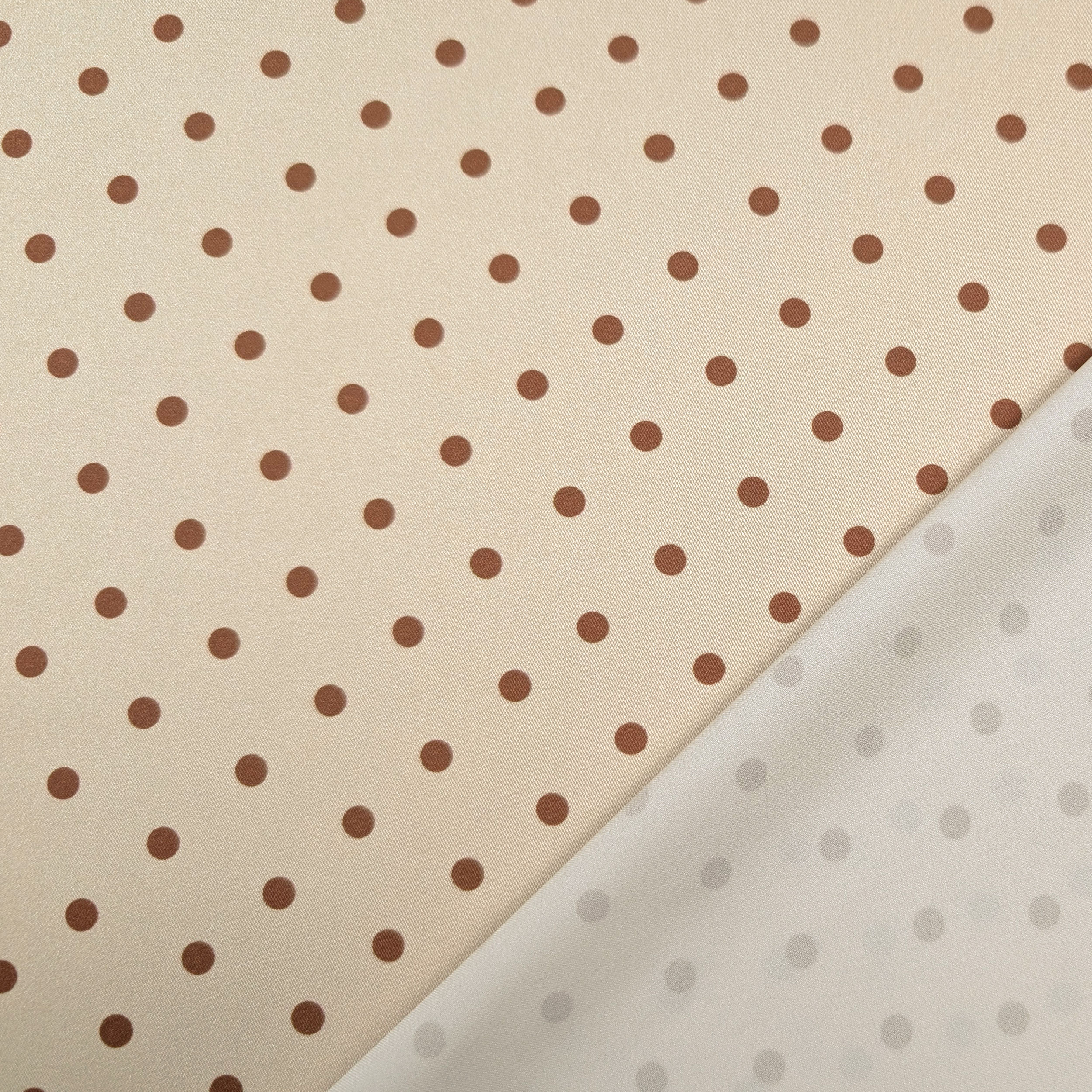 Satin Set High Fashion Brown Polka Dot Image