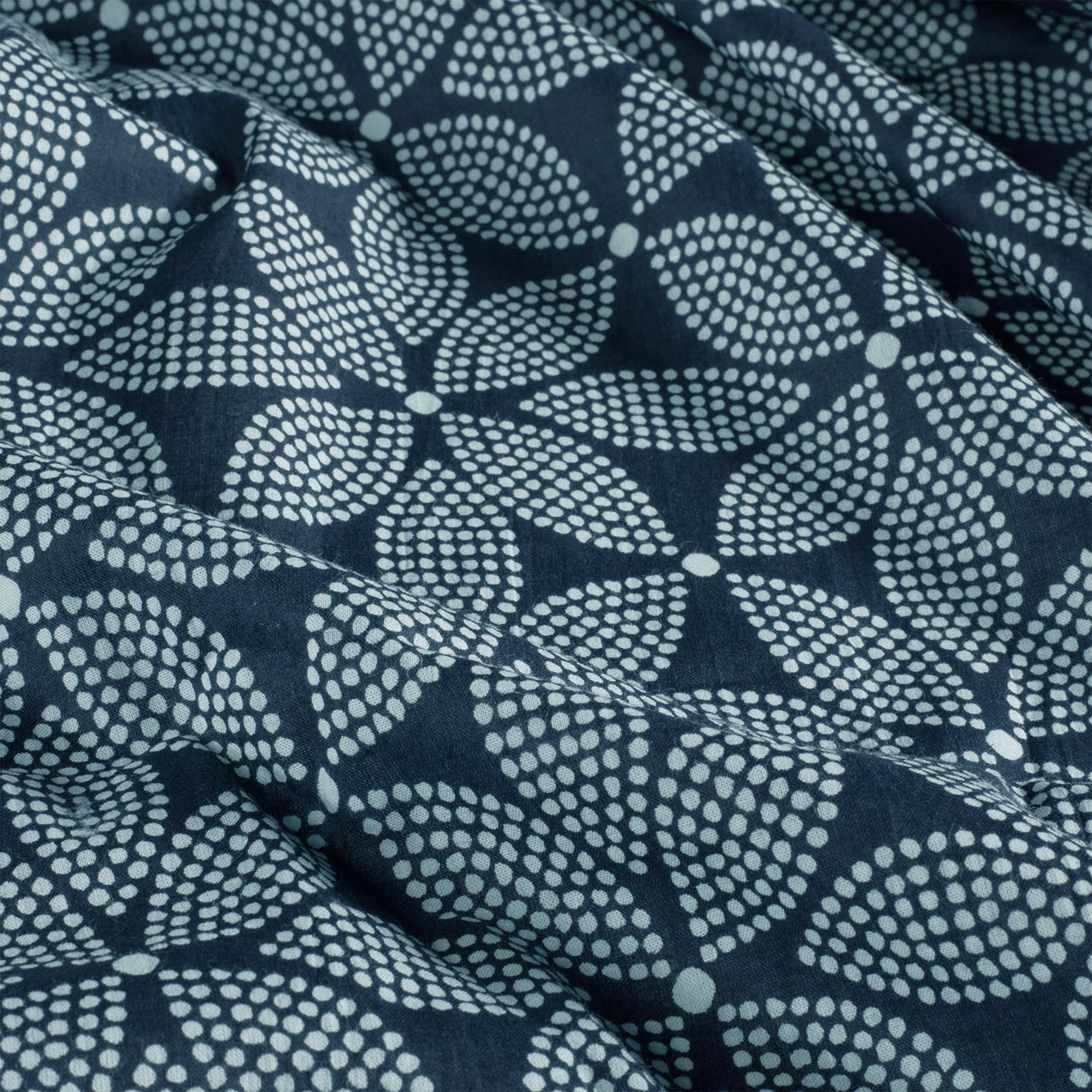 Batik Flower Pattern Cotton Blue Image