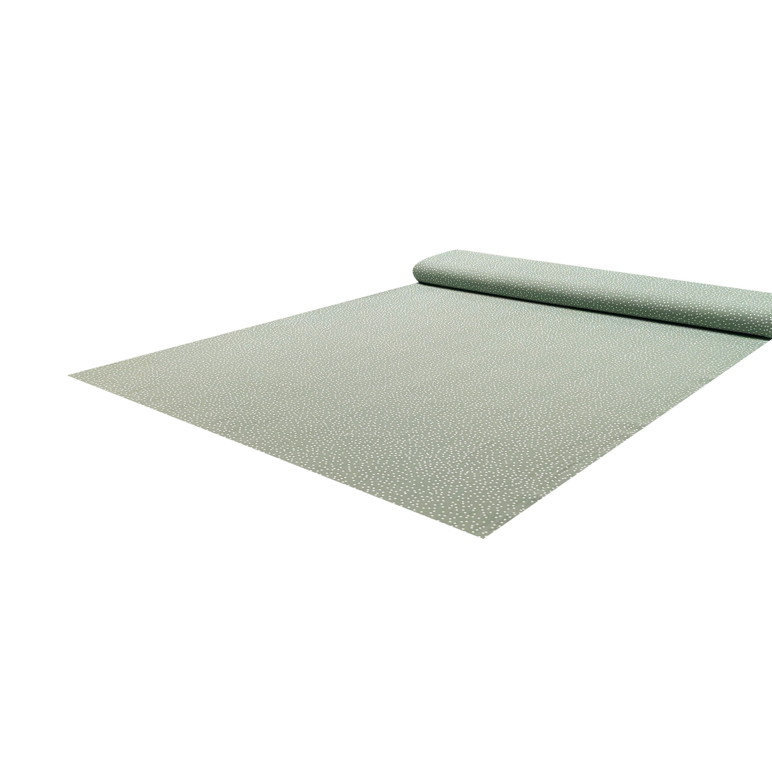 Poplin Cotton White Polka Dot Background Sage Green Image