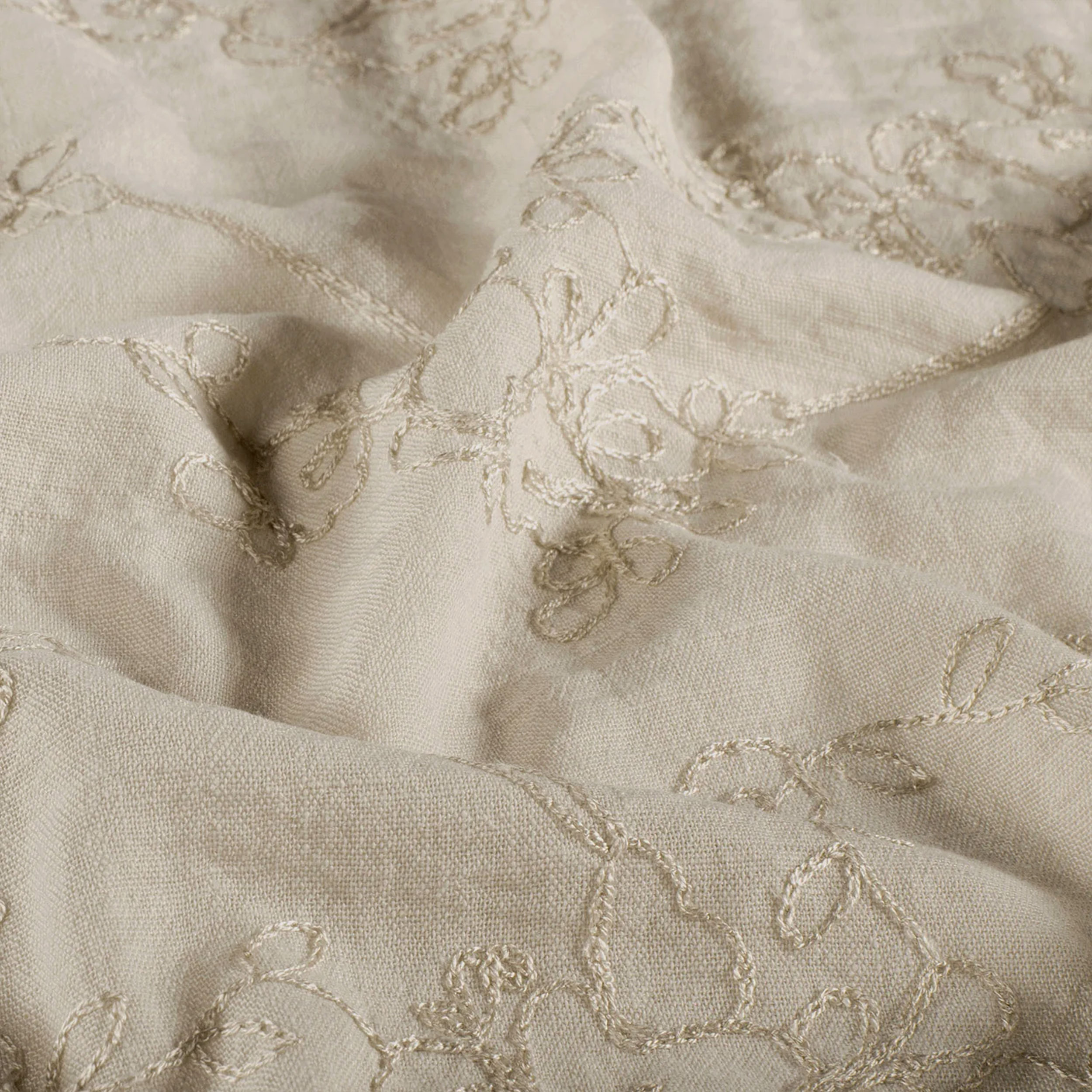 Embroidered Linen Blend Beige Image